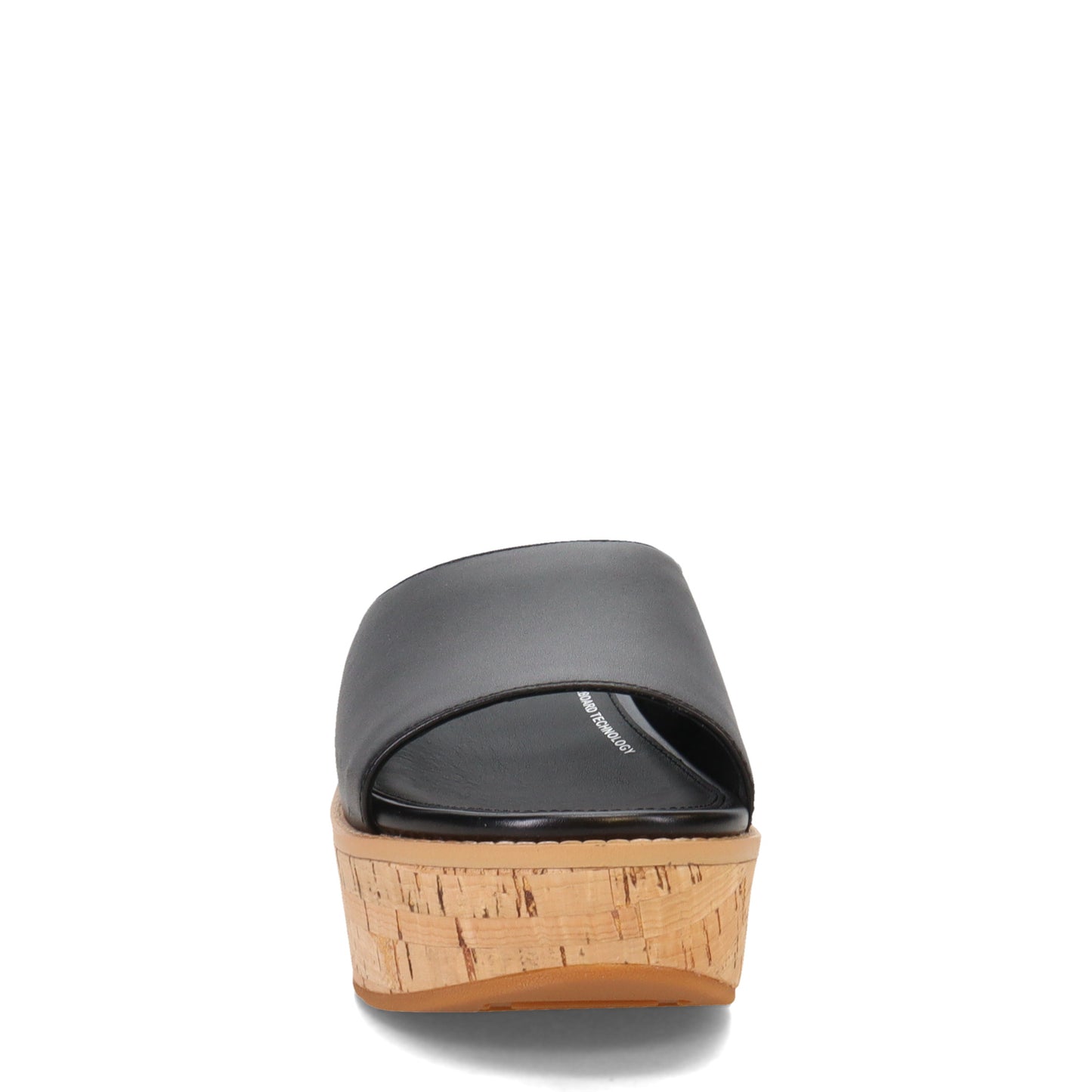 Peltz Shoes Women's FitFlop Eloise Cork Wrap Wedge Slide Black FT5-001