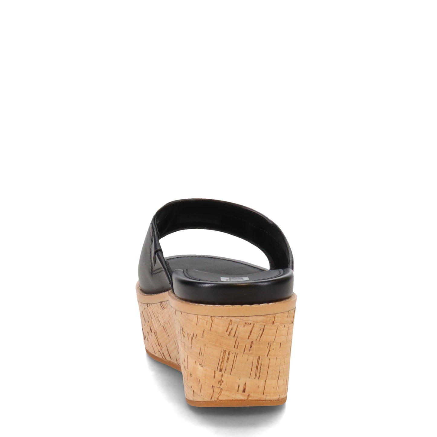 Peltz Shoes Women's FitFlop Eloise Cork Wrap Wedge Slide Black FT5-001
