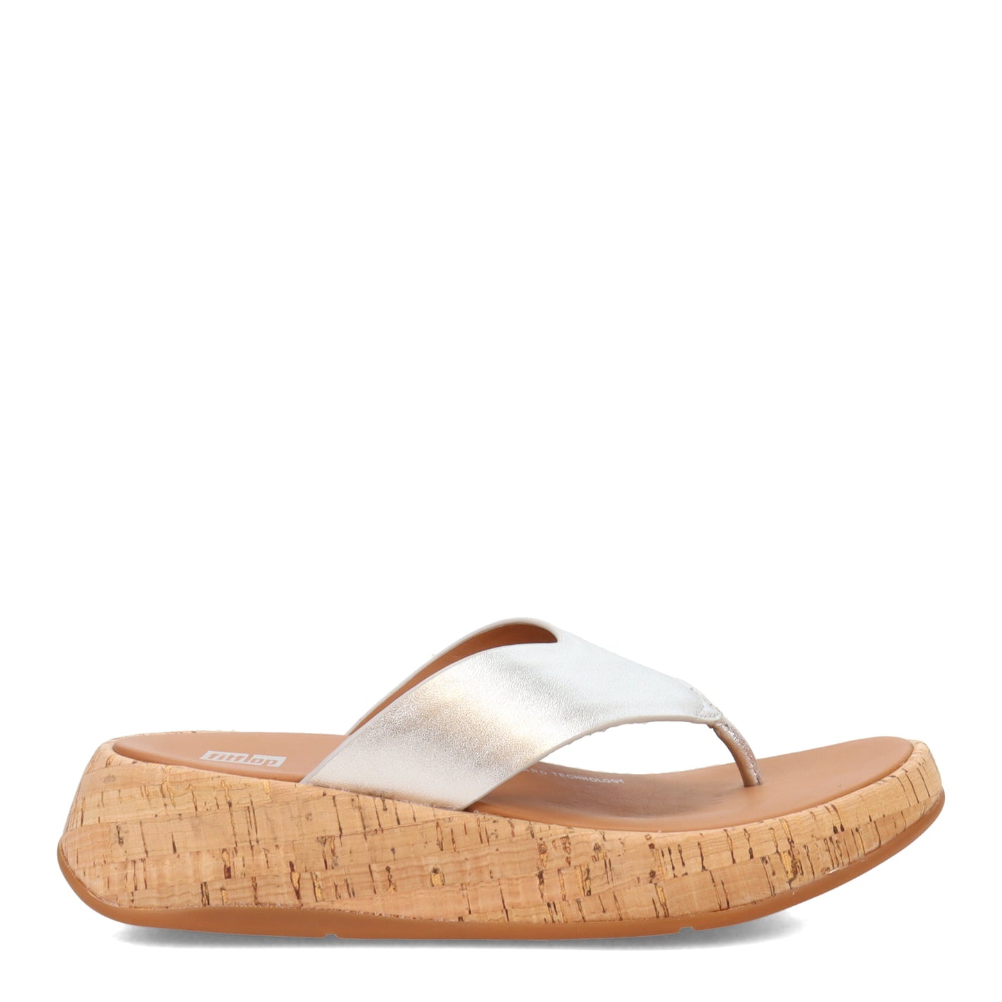 Peltz Shoes Women's FitFlop F-Mode Flatform Toe Post Sandal Silver FT7-011