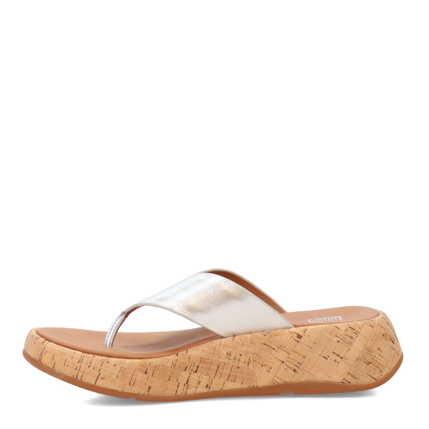Peltz Shoes Women's FitFlop F-Mode Flatform Toe Post Sandal Silver FT7-011