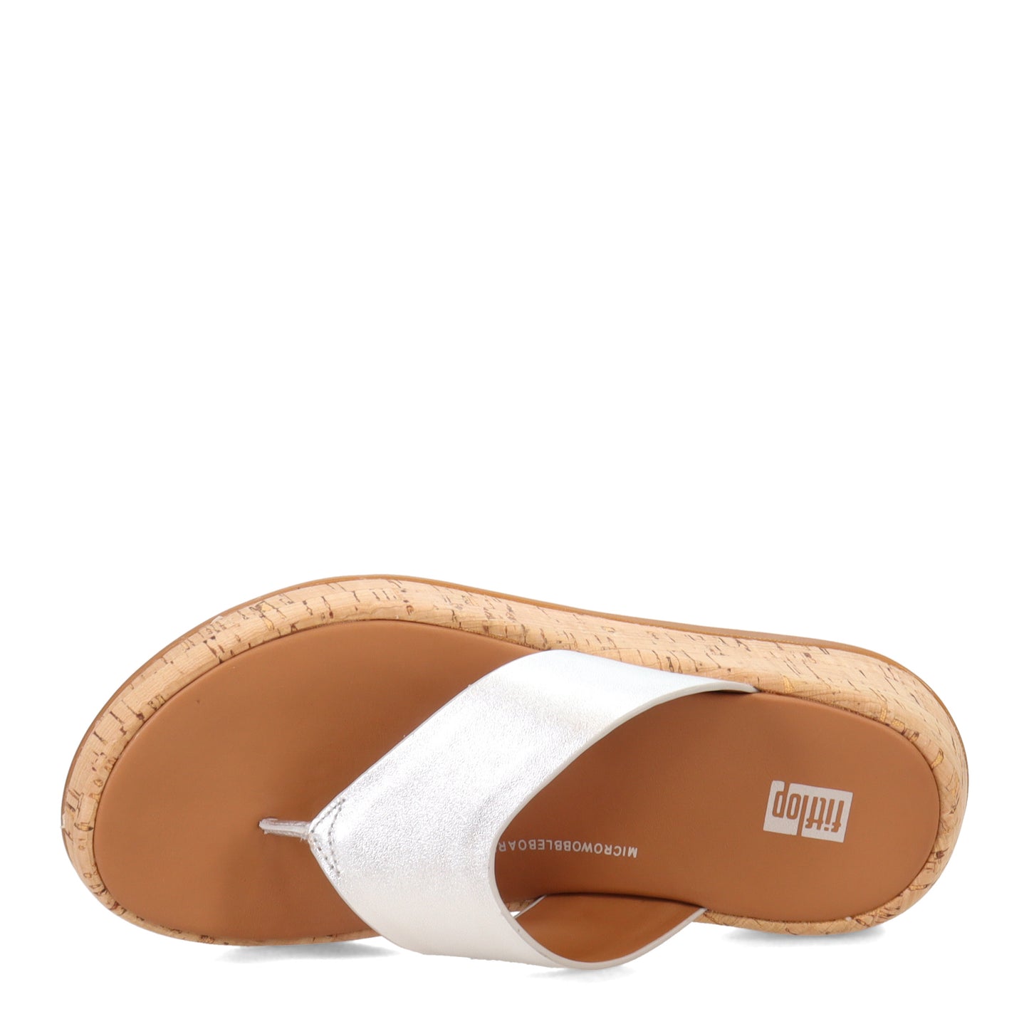 Peltz Shoes Women's FitFlop F-Mode Flatform Toe Post Sandal Silver FT7-011