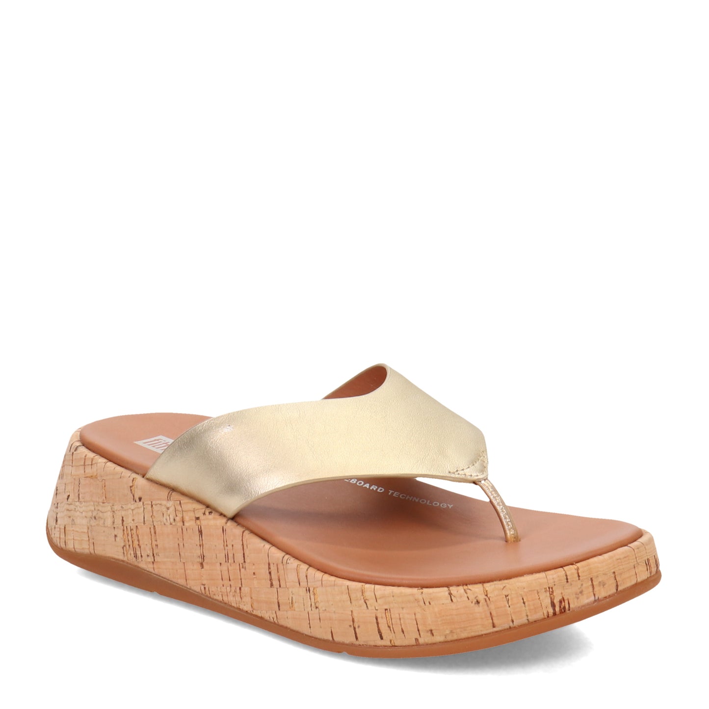 Peltz Shoes Women's FitFlop F-Mode Flatform Toe Post Sandal Platinum FT7-675