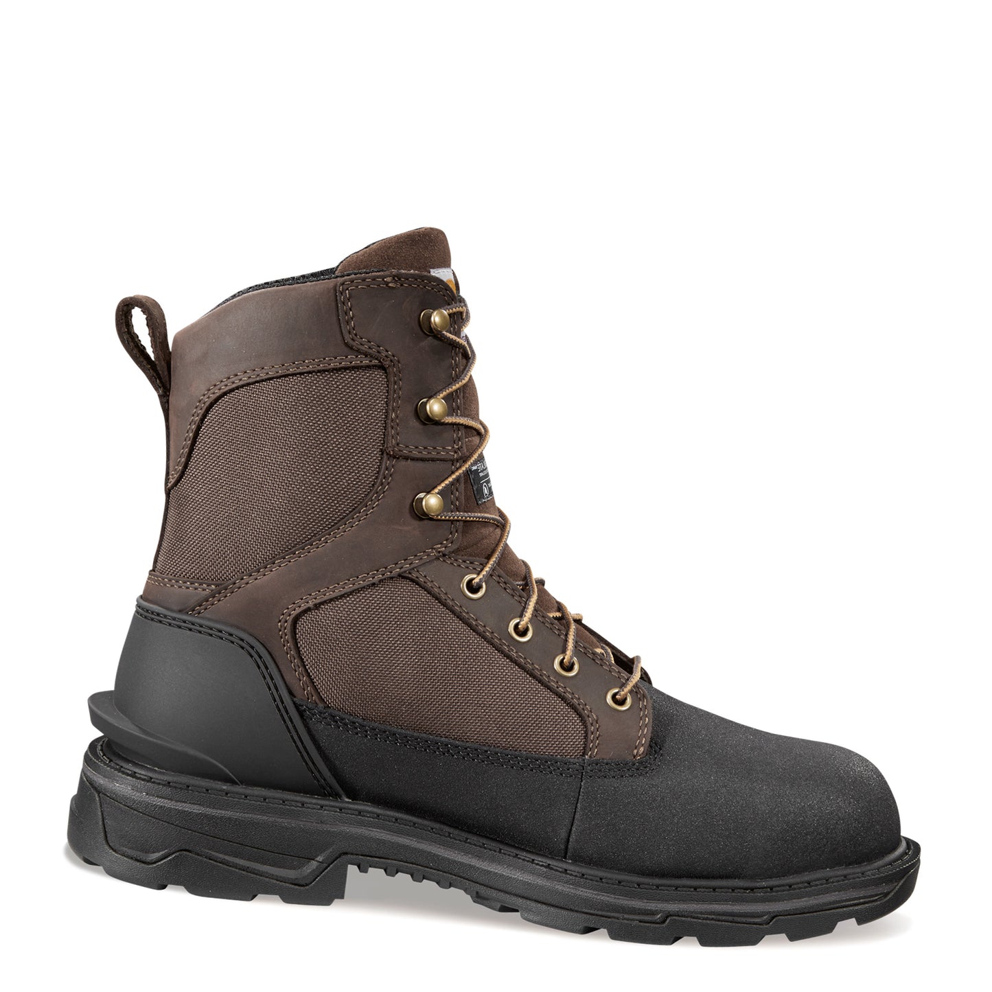 Peltz Shoes Men's Carhartt Ironwood WP 8in Ins Alloy Toe Boot BROWN BLACK FT8509-M