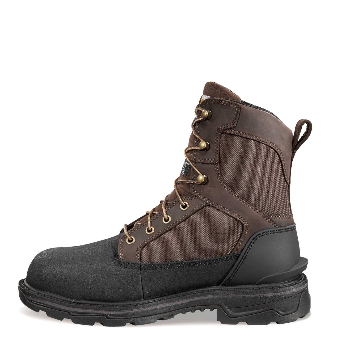 Peltz Shoes Men's Carhartt Ironwood WP 8in Ins Alloy Toe Boot BROWN BLACK FT8509-M