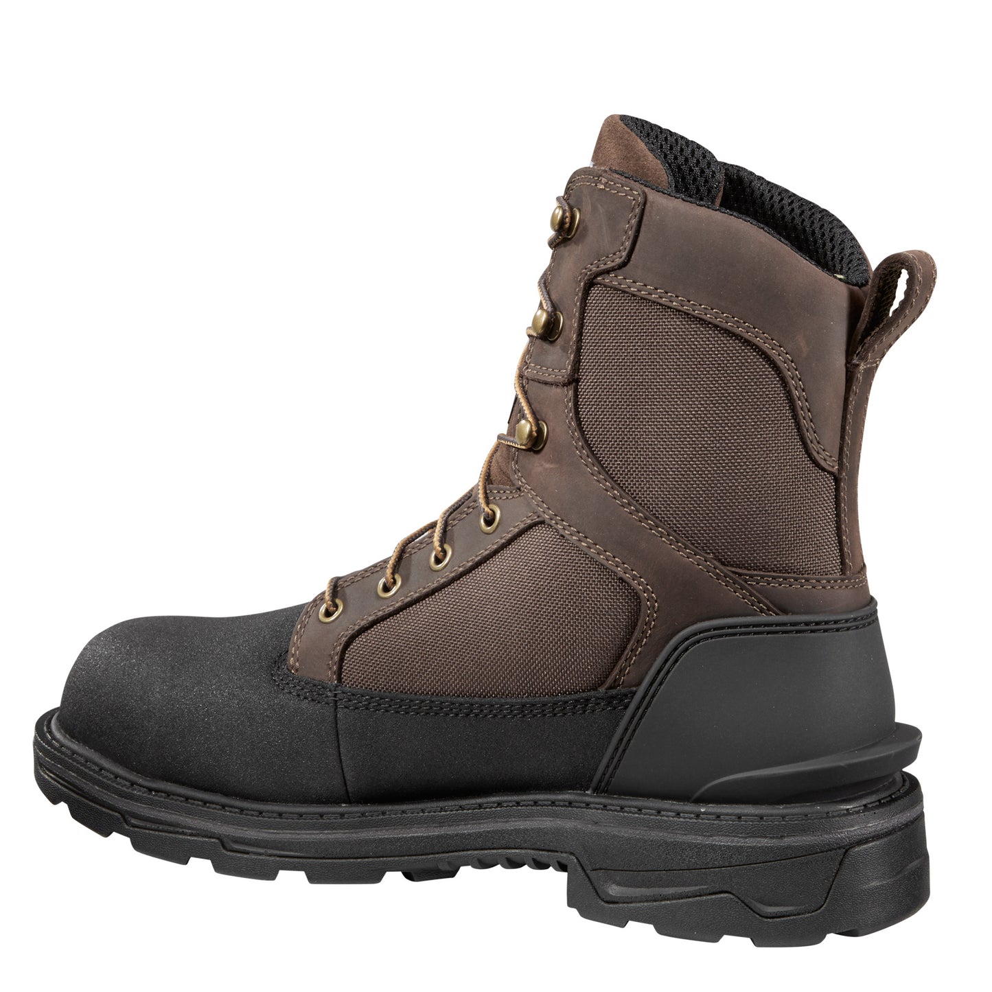 Peltz Shoes Men's Carhartt Ironwood WP 8in Ins Alloy Toe Boot BROWN BLACK FT8509-M