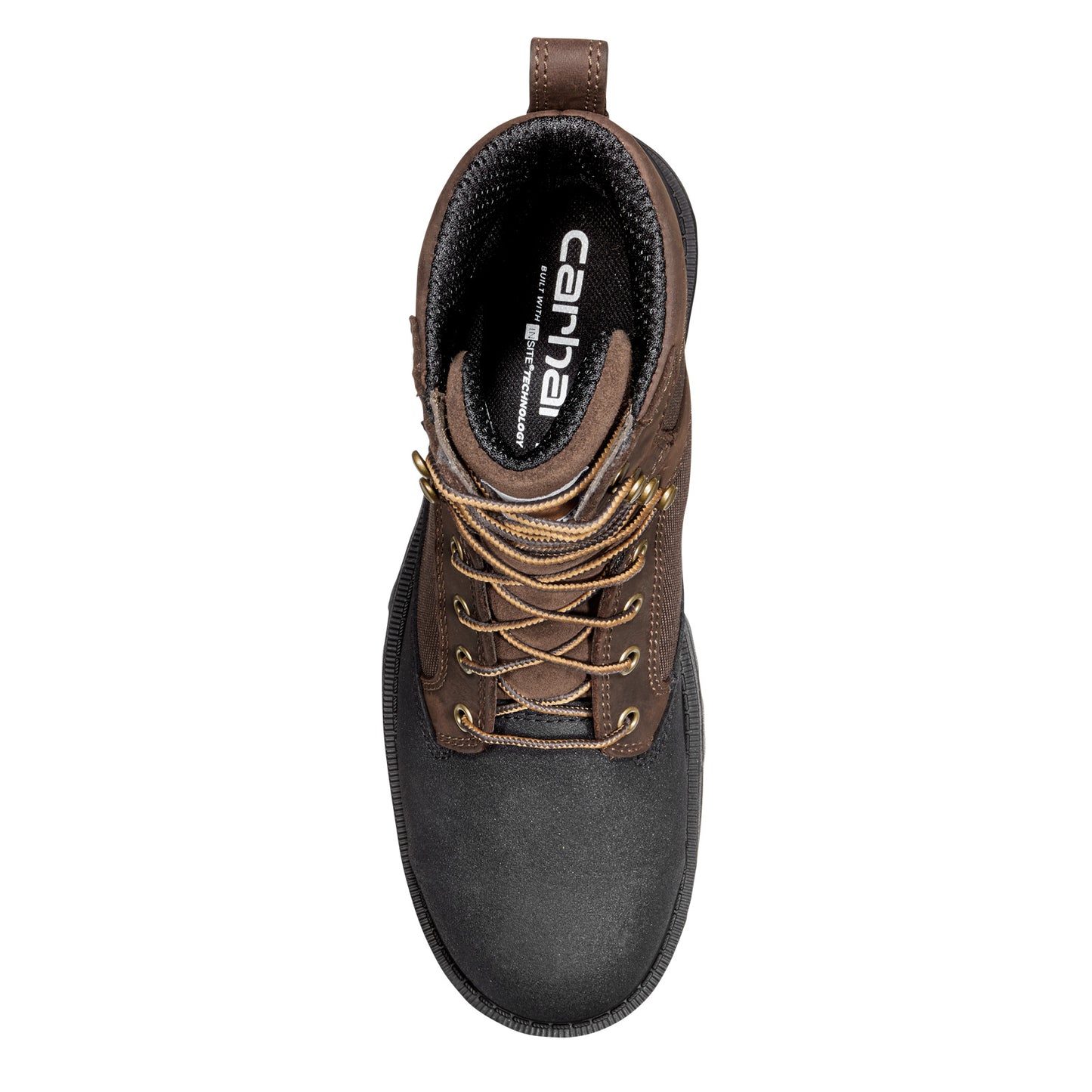 Peltz Shoes Men's Carhartt Ironwood WP 8in Ins Alloy Toe Boot BROWN BLACK FT8509-M