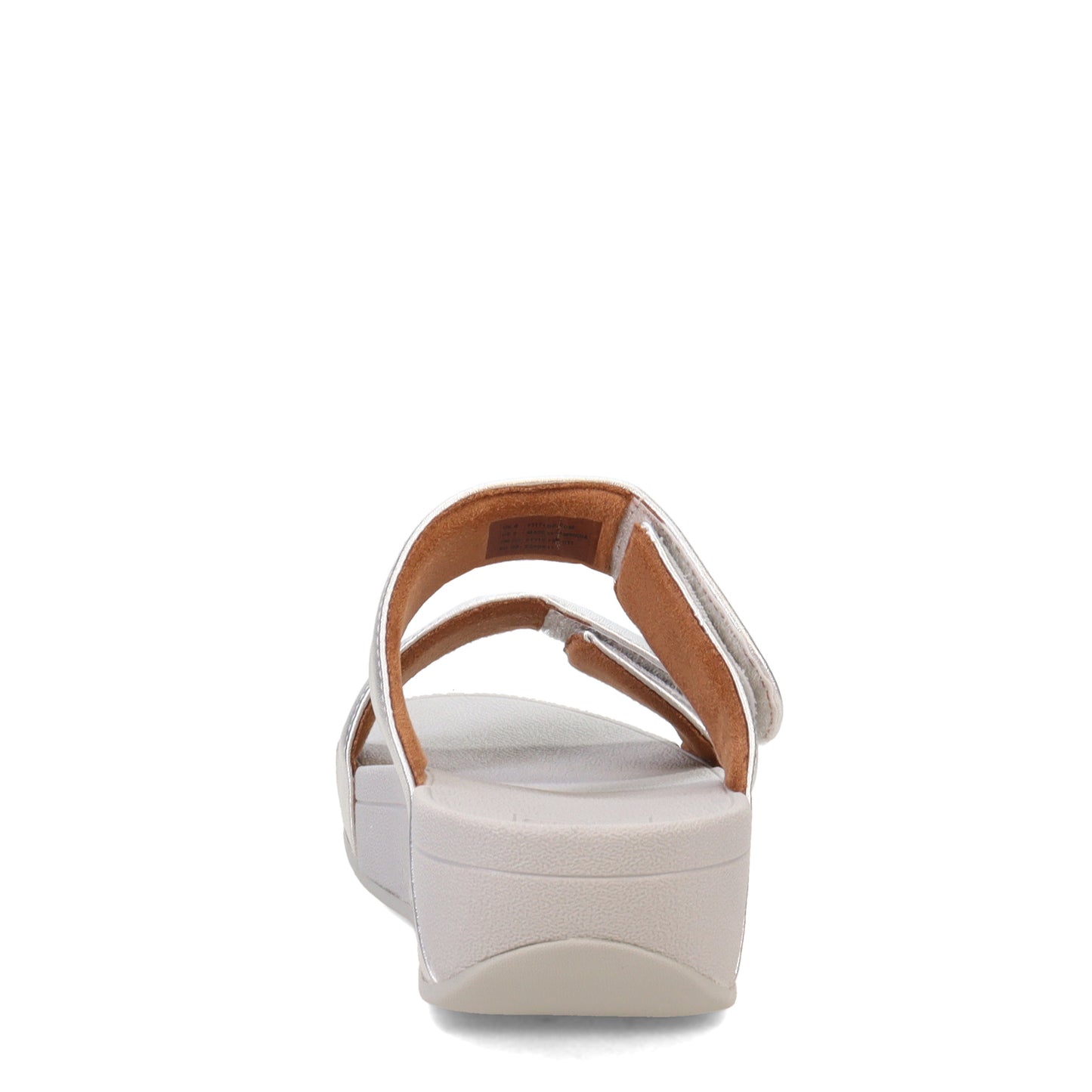 Peltz Shoes Women's FitFlop Lulu Adjustable Strap Slide Sandal Silver FV6-011