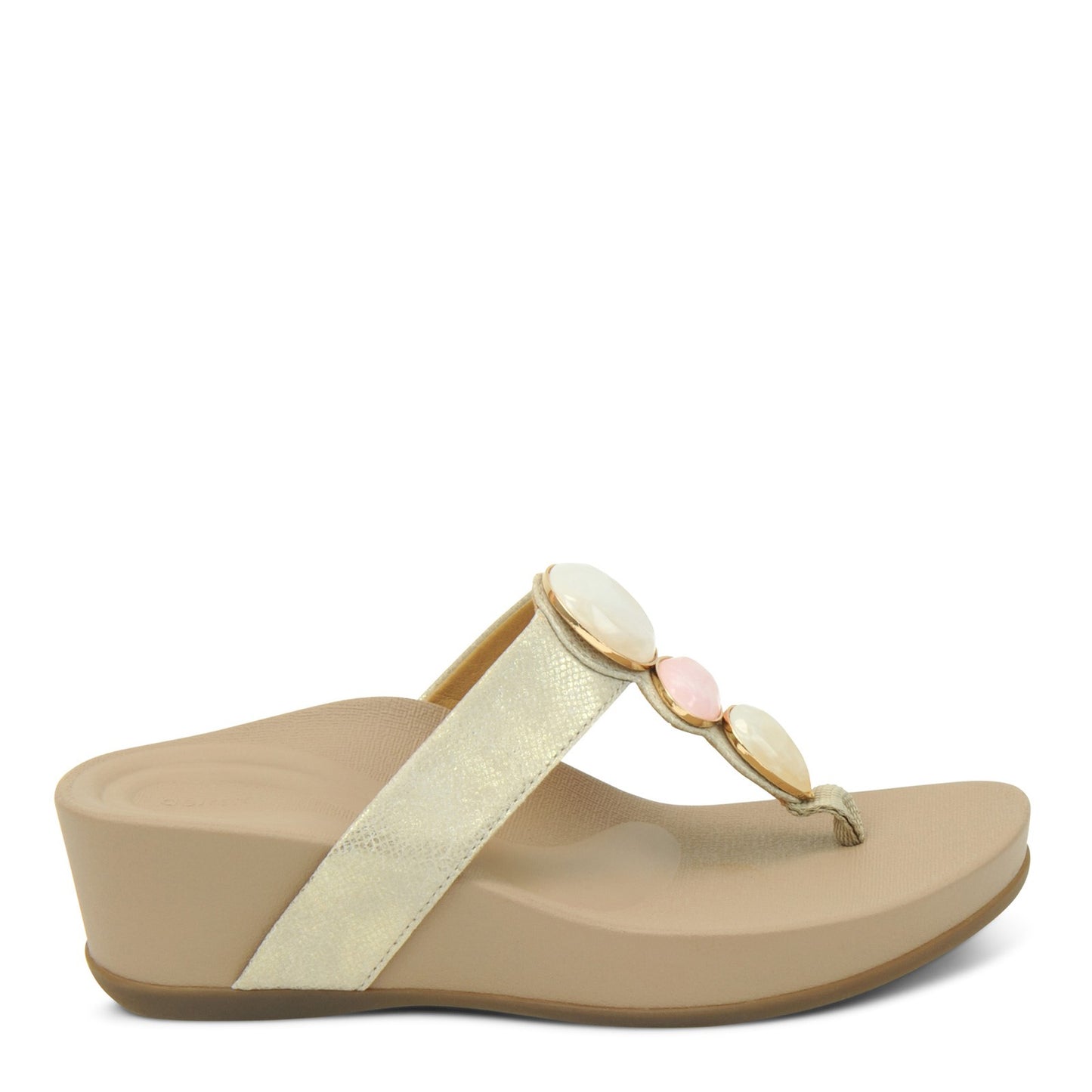Peltz Shoes Women's Aetrex Elyse Sandal GOLD FW172