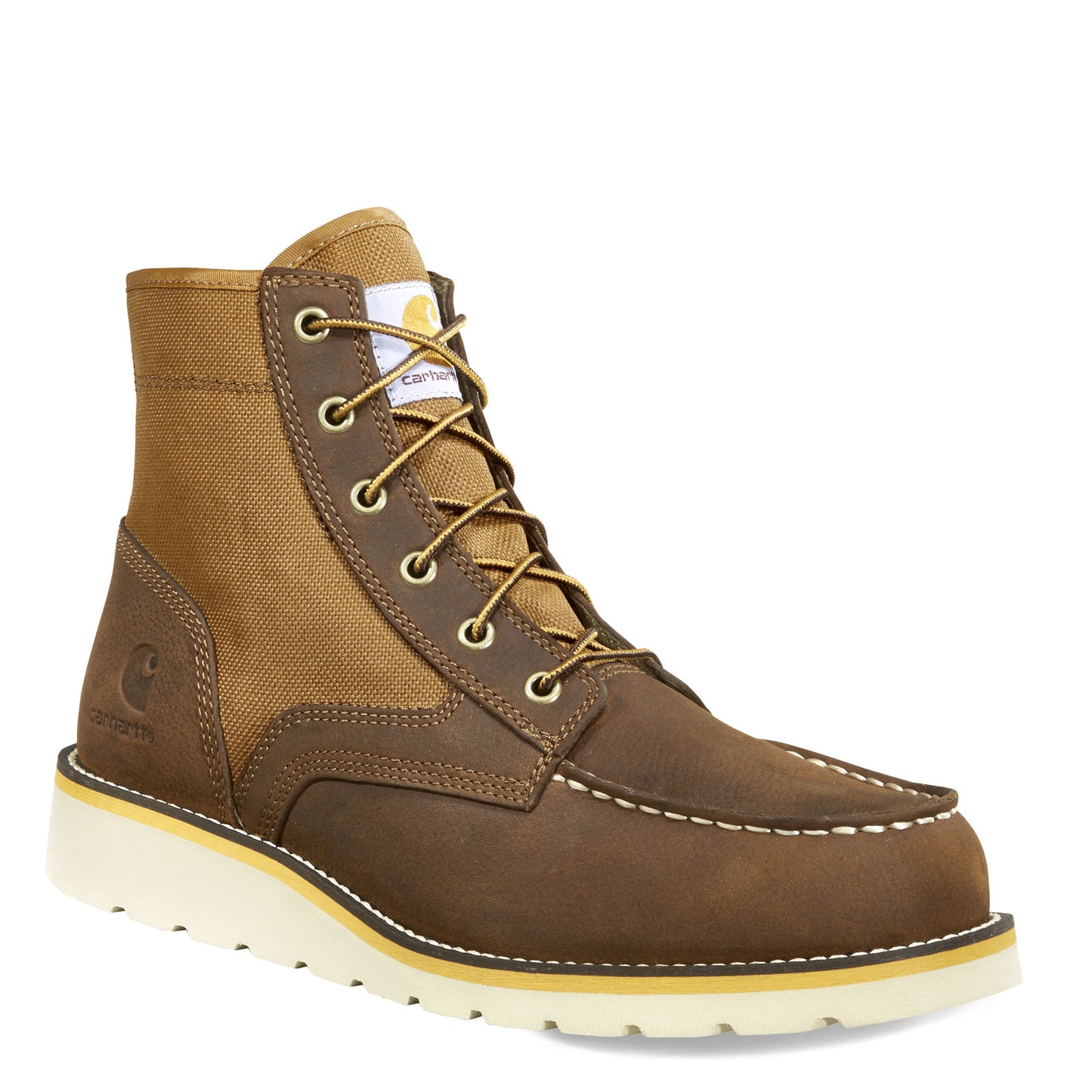Peltz Shoes Men's Carhartt 6 Inch Moc Soft Toe Wedge Work Boot BROWN OILED FW6035-M
