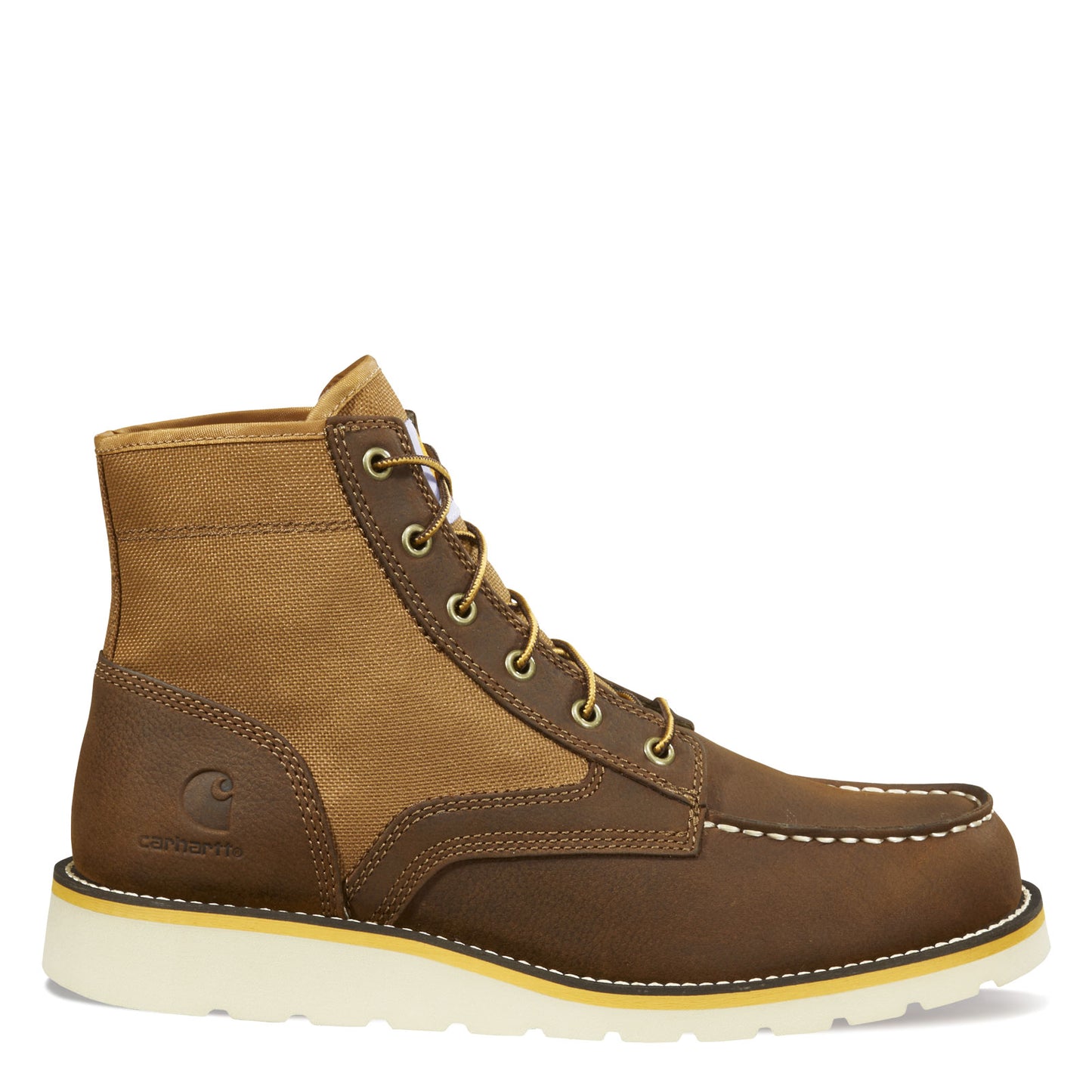 Peltz Shoes Men's Carhartt 6 Inch Moc Soft Toe Wedge Work Boot BROWN OILED FW6035-M
