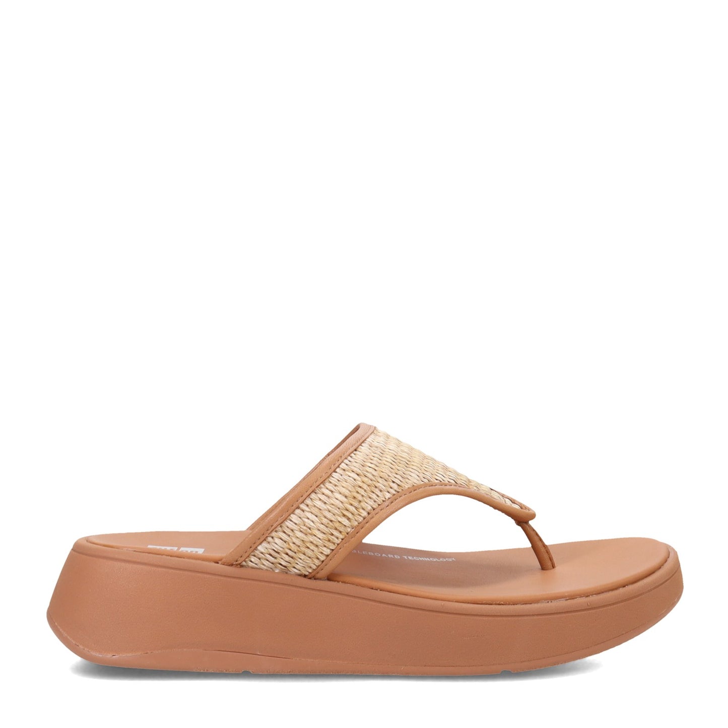 Peltz Shoes Women's FitFlop F-Mode Woven Flatform Toe Post Sandal Tan FX8-A27