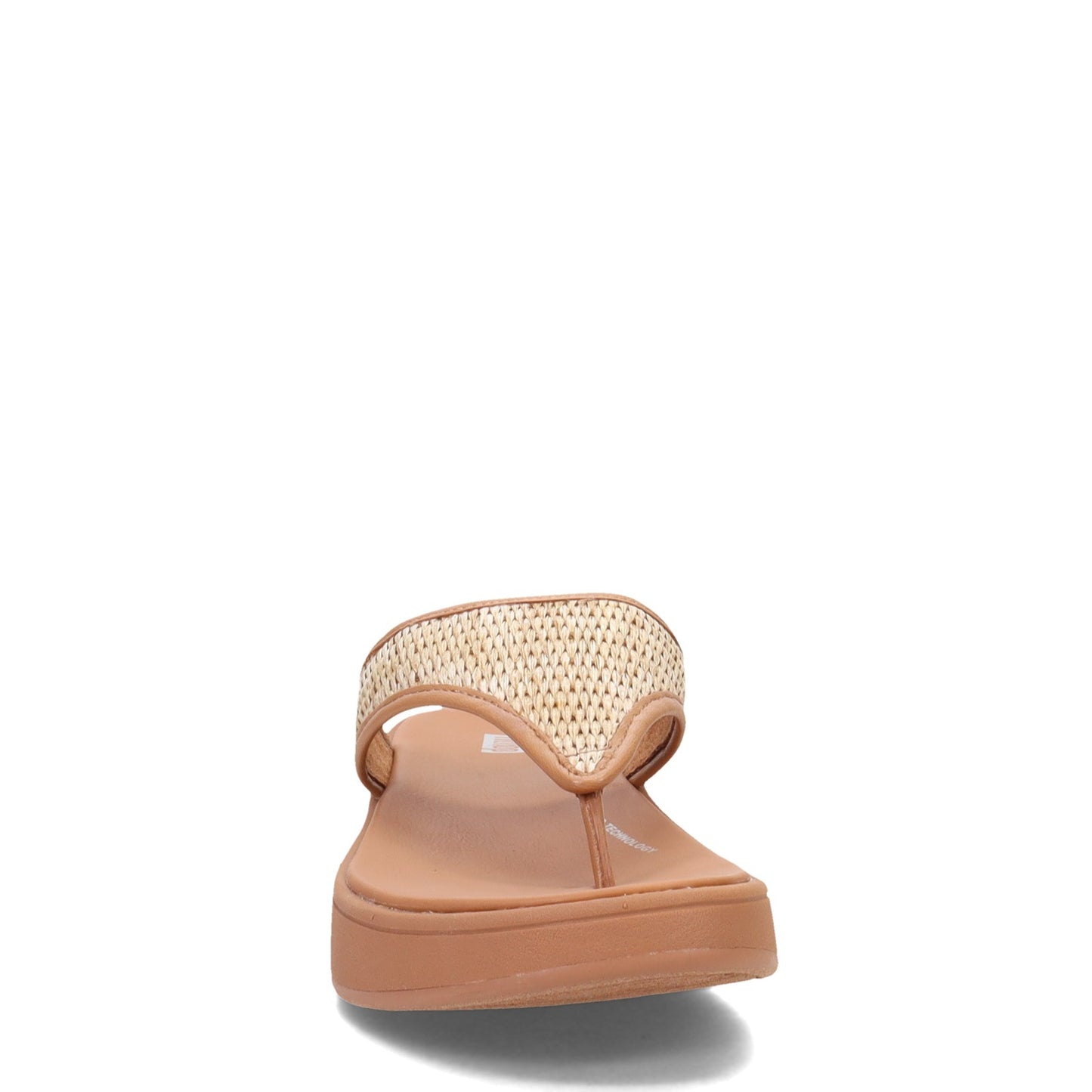 Peltz Shoes Women's FitFlop F-Mode Woven Flatform Toe Post Sandal Tan FX8-A27