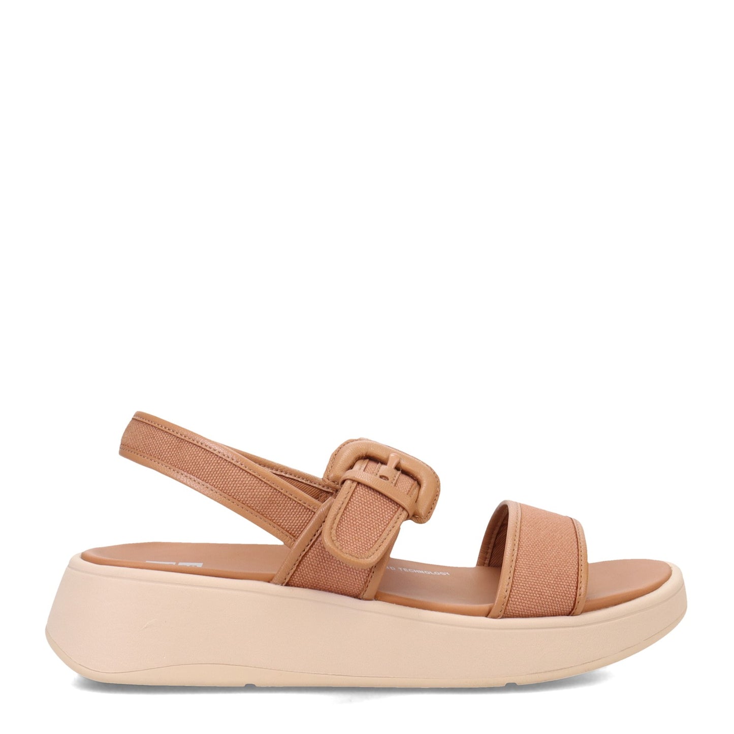 Peltz Shoes Women's FitFlop F-Mode Canvas Flatform Back-Strap Sandal Tan FZ2-A21