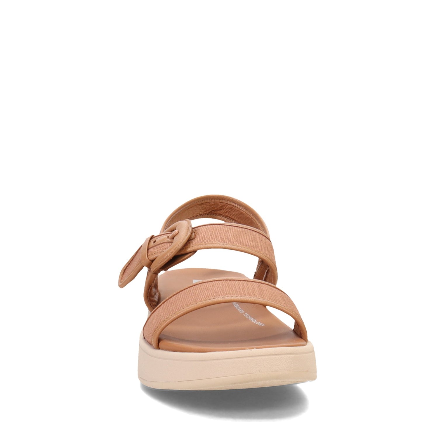 Peltz Shoes Women's FitFlop F-Mode Canvas Flatform Back-Strap Sandal Tan FZ2-A21