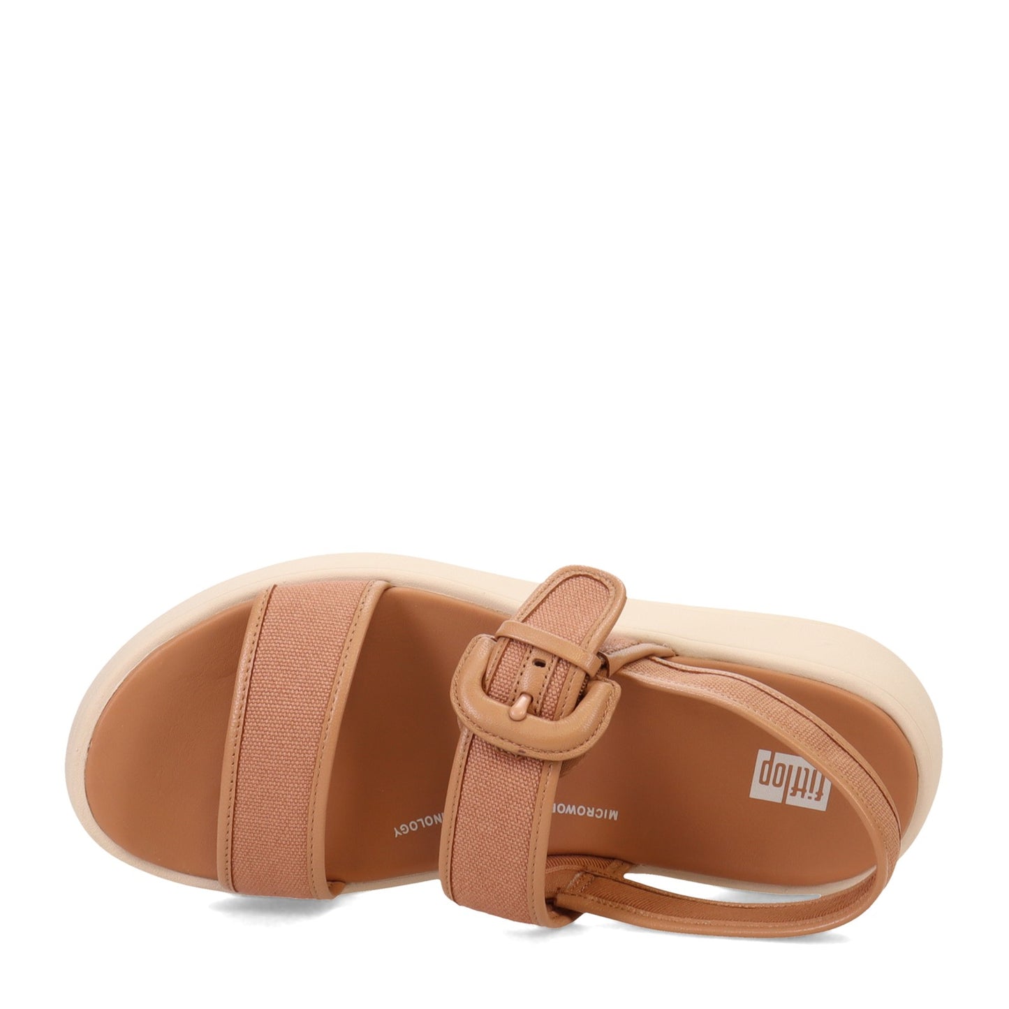Peltz Shoes Women's FitFlop F-Mode Canvas Flatform Back-Strap Sandal Tan FZ2-A21