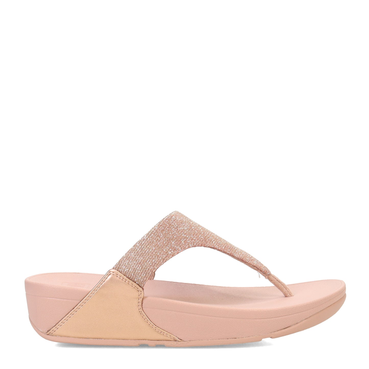 Peltz Shoes Women's FitFlop Lulu Shimmerlux Thong Sandal Rose Gold FZ8-323