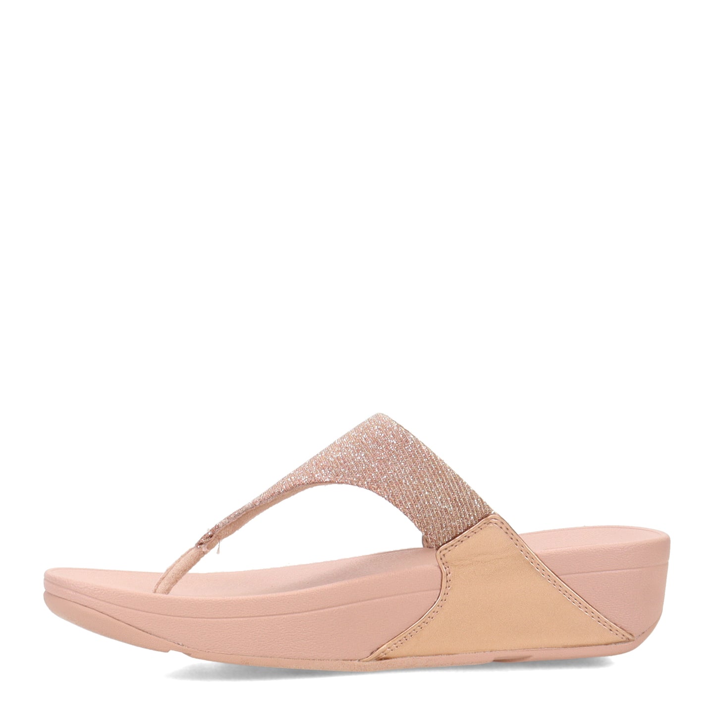 Peltz Shoes Women's FitFlop Lulu Shimmerlux Thong Sandal Rose Gold FZ8-323