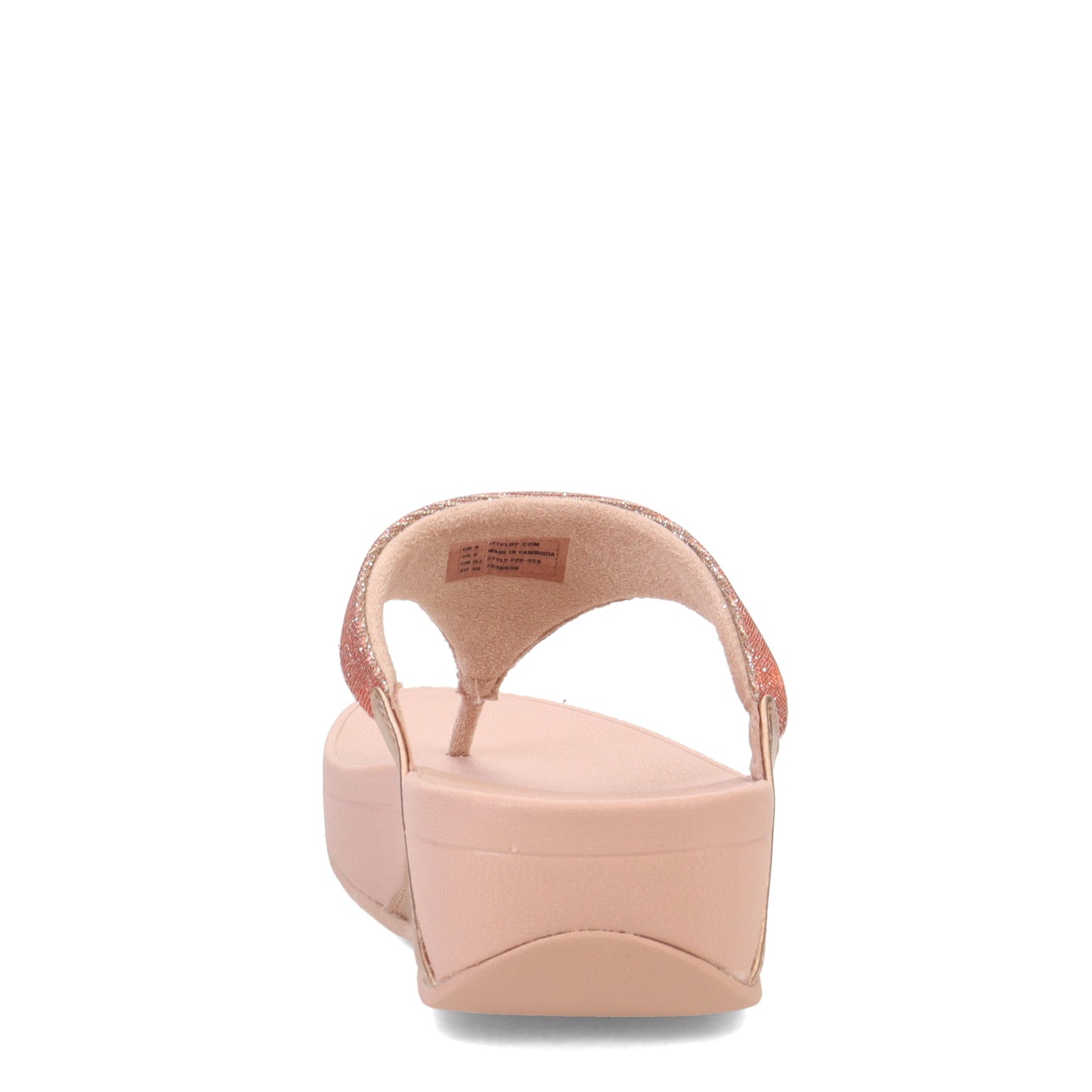 Peltz Shoes Women's FitFlop Lulu Shimmerlux Thong Sandal Rose Gold FZ8-323
