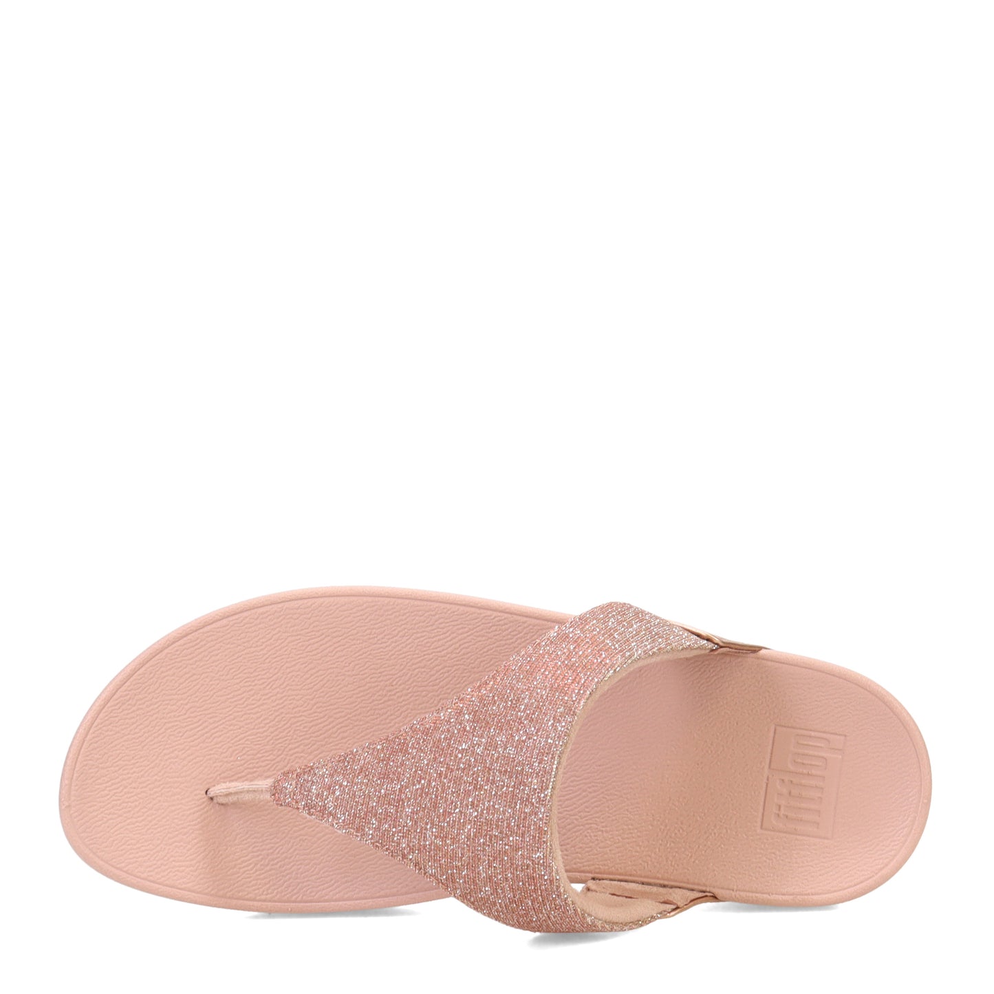 Peltz Shoes Women's FitFlop Lulu Shimmerlux Thong Sandal Rose Gold FZ8-323