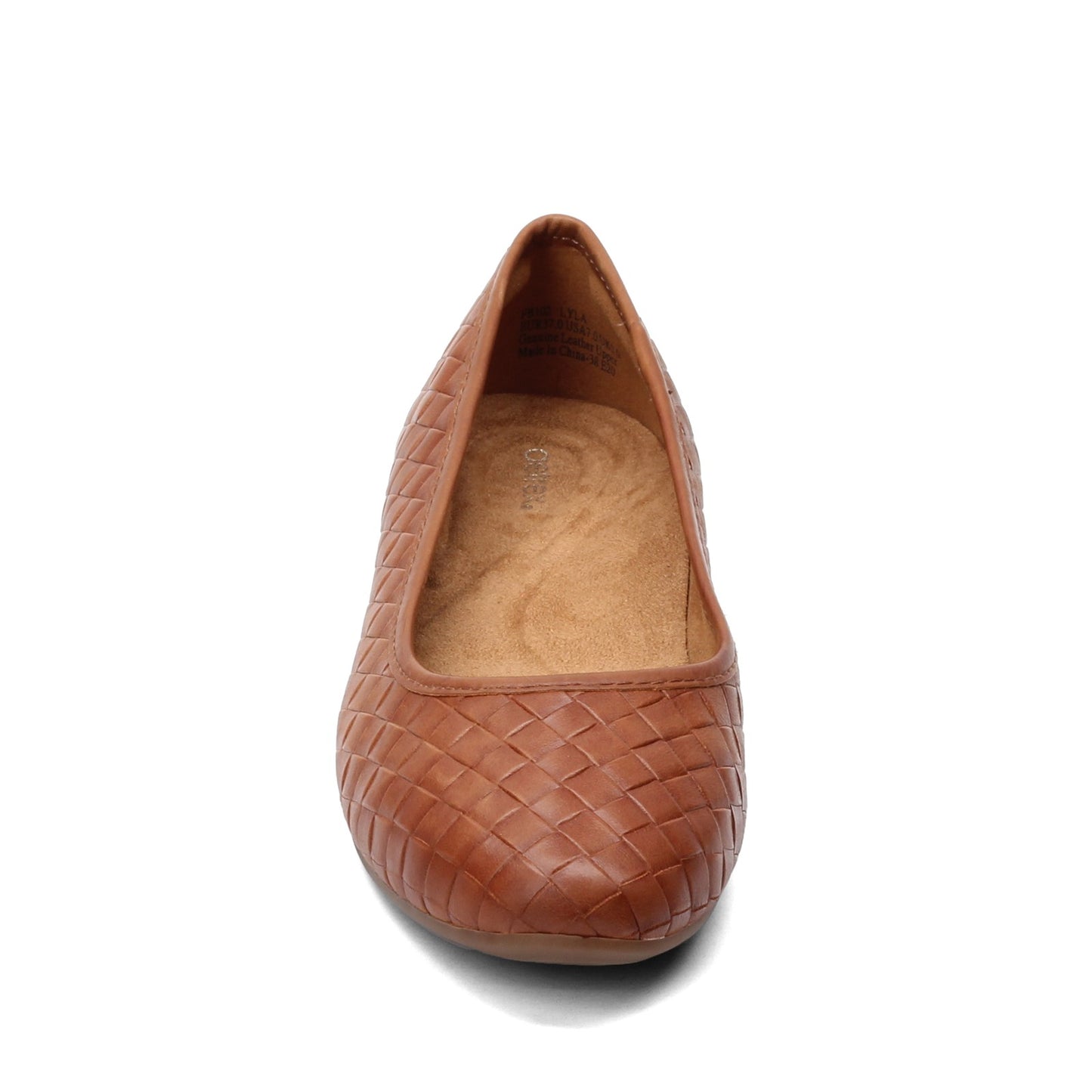 Peltz Shoes Women's Aetrex Lyla Flat COGNAC FB102-COGNAC