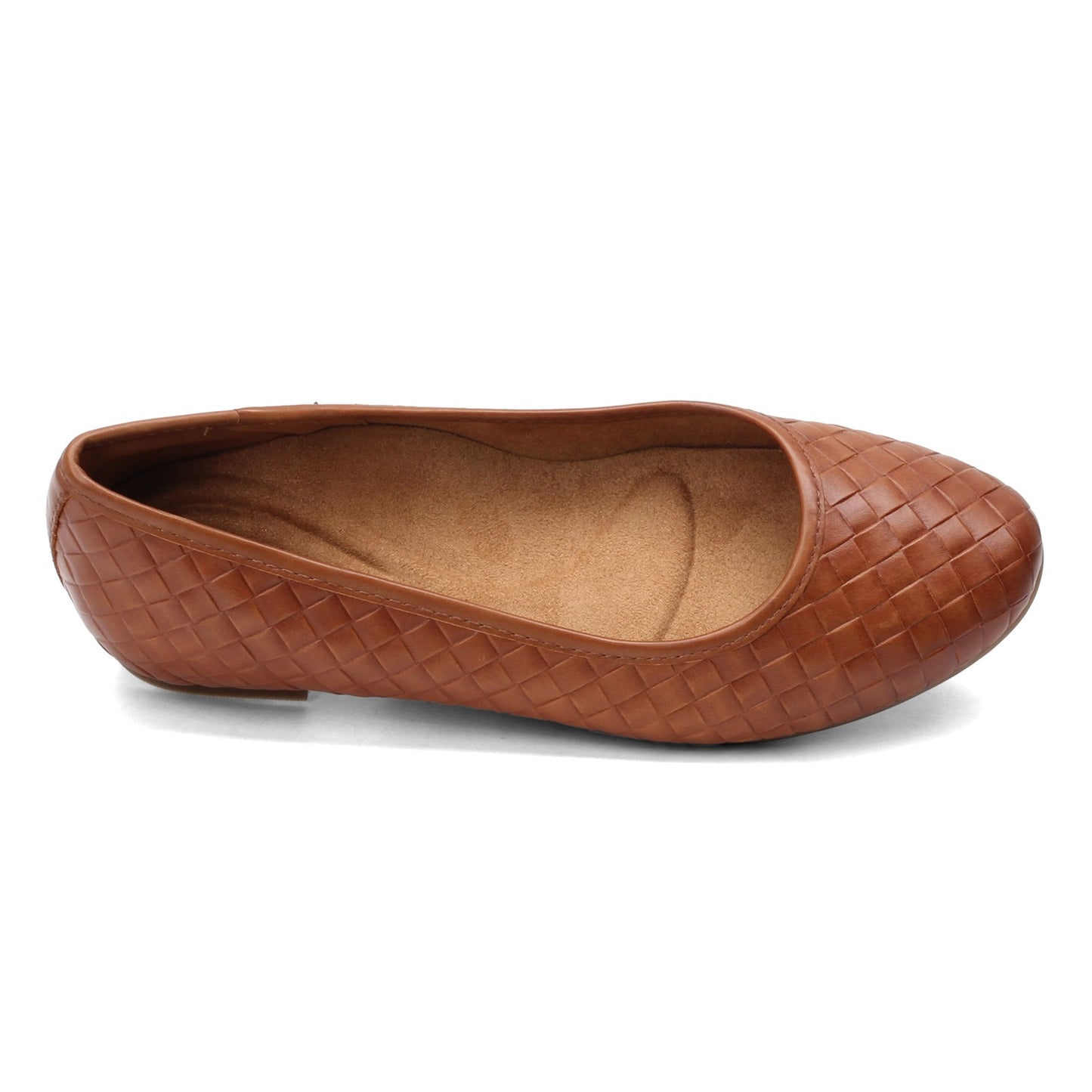 Peltz Shoes Women's Aetrex Lyla Flat COGNAC FB102-COGNAC