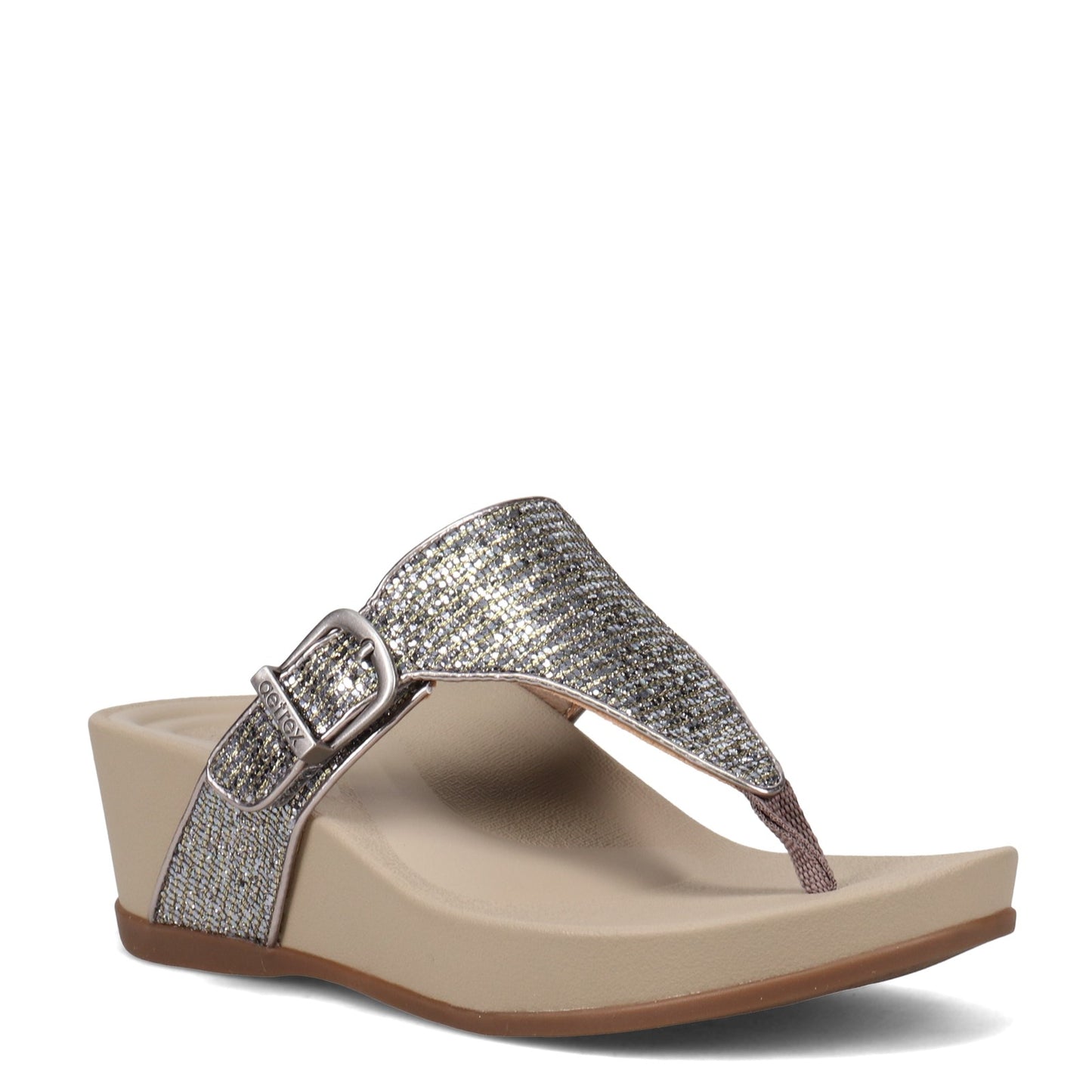 Peltz Shoes Women's Aetrex Kate Sandal SILVER FW106