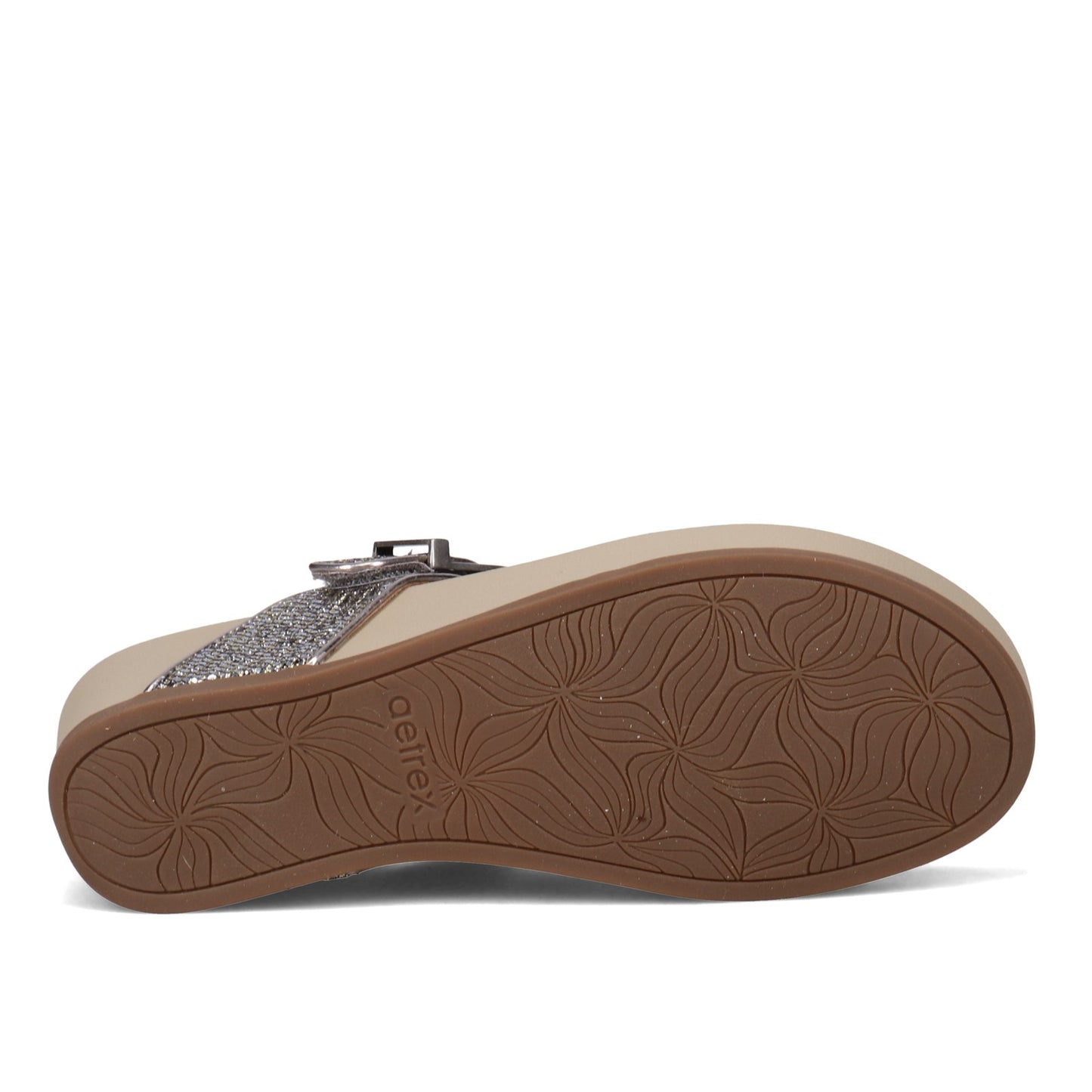 Peltz Shoes Women's Aetrex Kate Sandal SILVER FW106