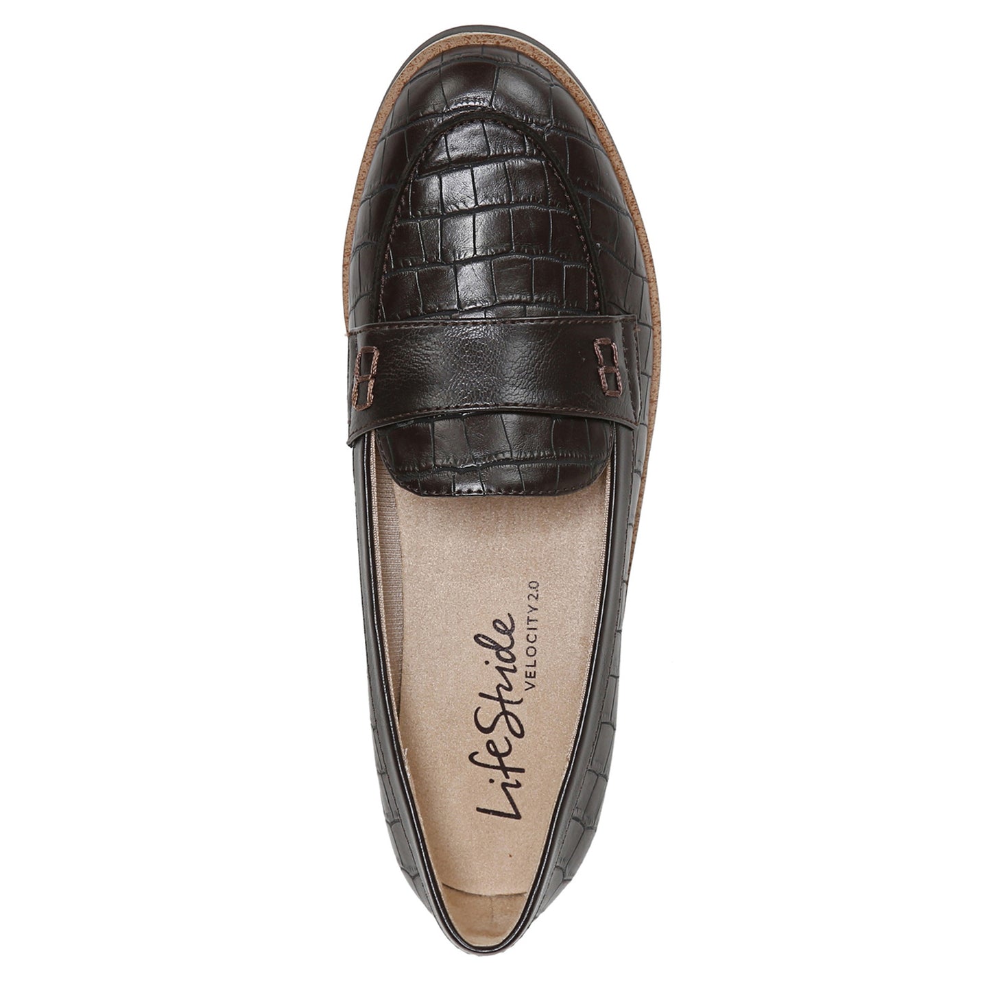 Peltz Shoes Women's LifeStride Zee Loafer Brown Croc G5283S3201