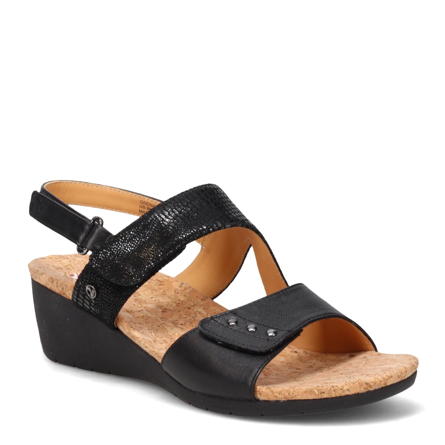 Peltz Shoes Women's Revere Grenada Sandal BLACK GRENADA-BLACK