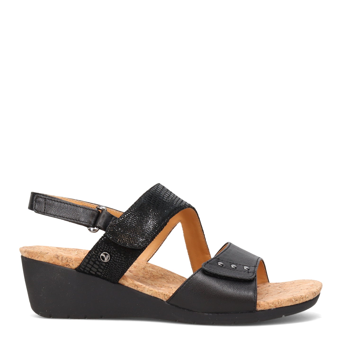 Peltz Shoes Women's Revere Grenada Sandal BLACK GRENADA-BLACK