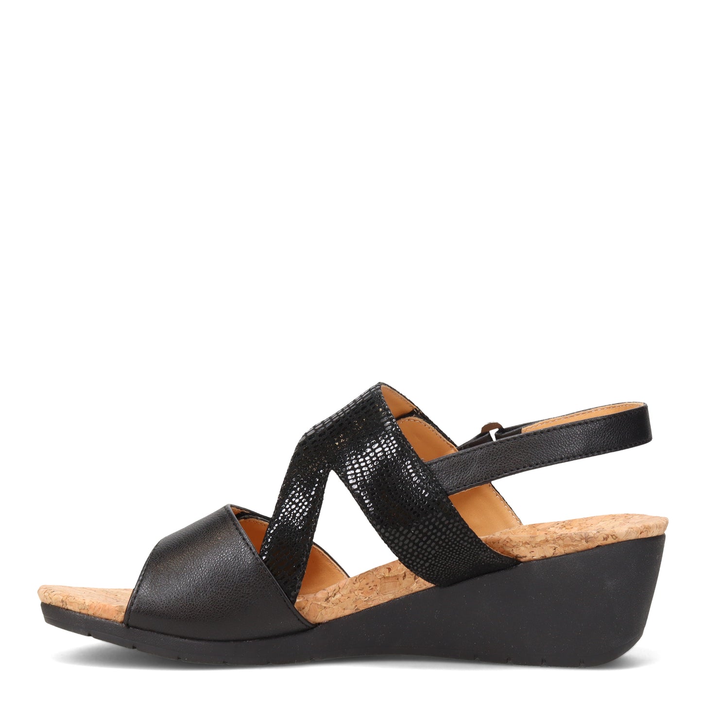 Peltz Shoes Women's Revere Grenada Sandal BLACK GRENADA-BLACK