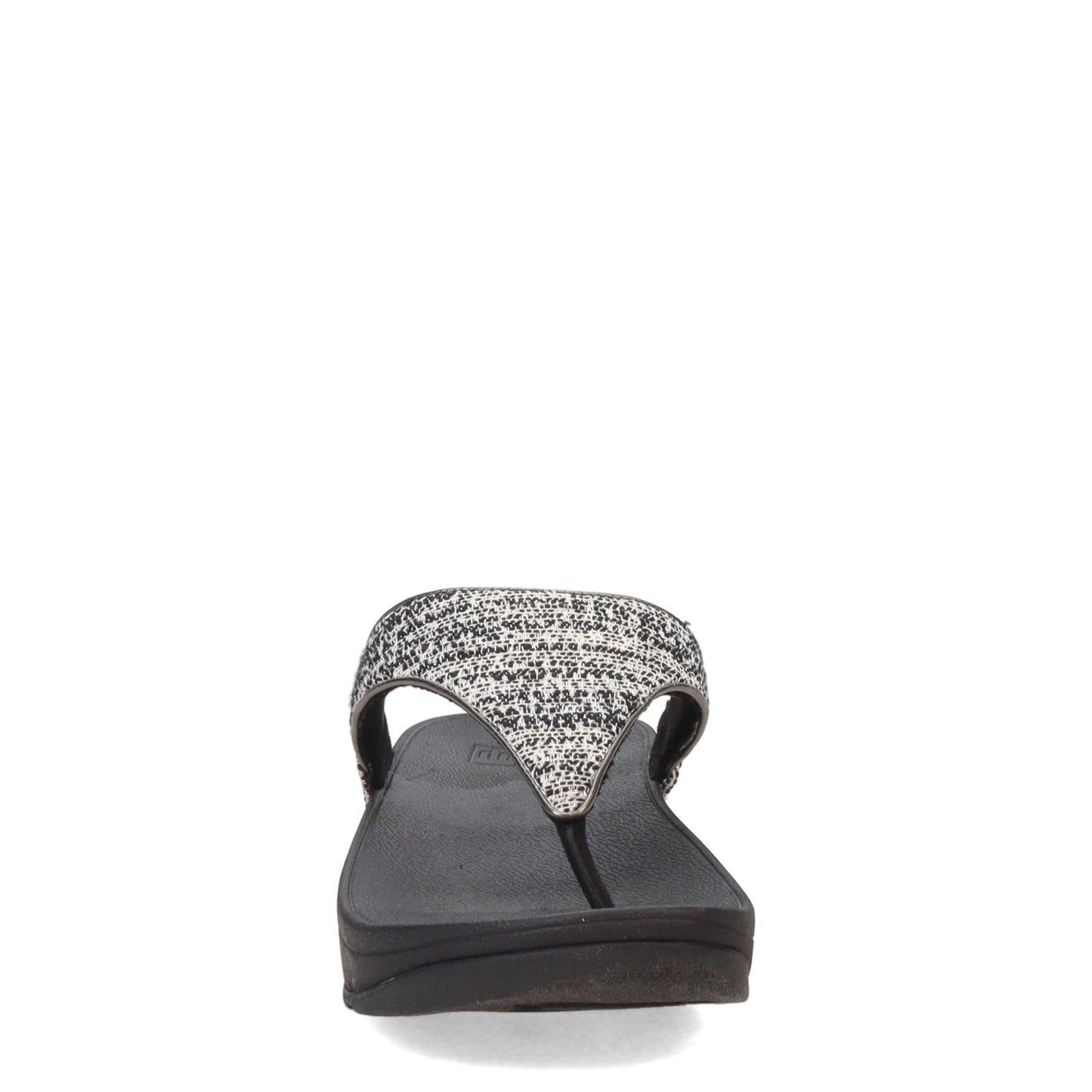 Peltz Shoes Women's FitFlop Lulu Shimmerweave Thong Sandal Black GX5-231