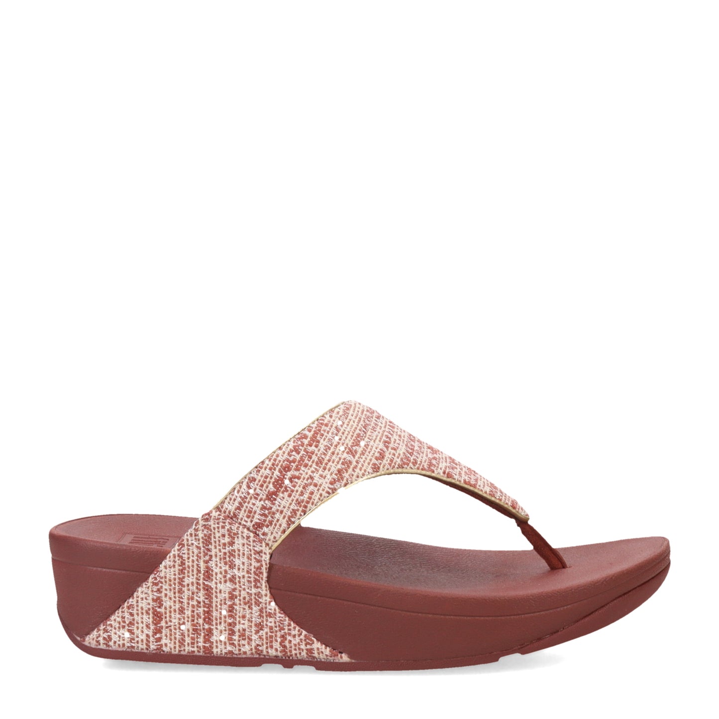 Peltz Shoes Women's FitFlop Lulu Shimmerweave Thong Sandal Brown GX5-886