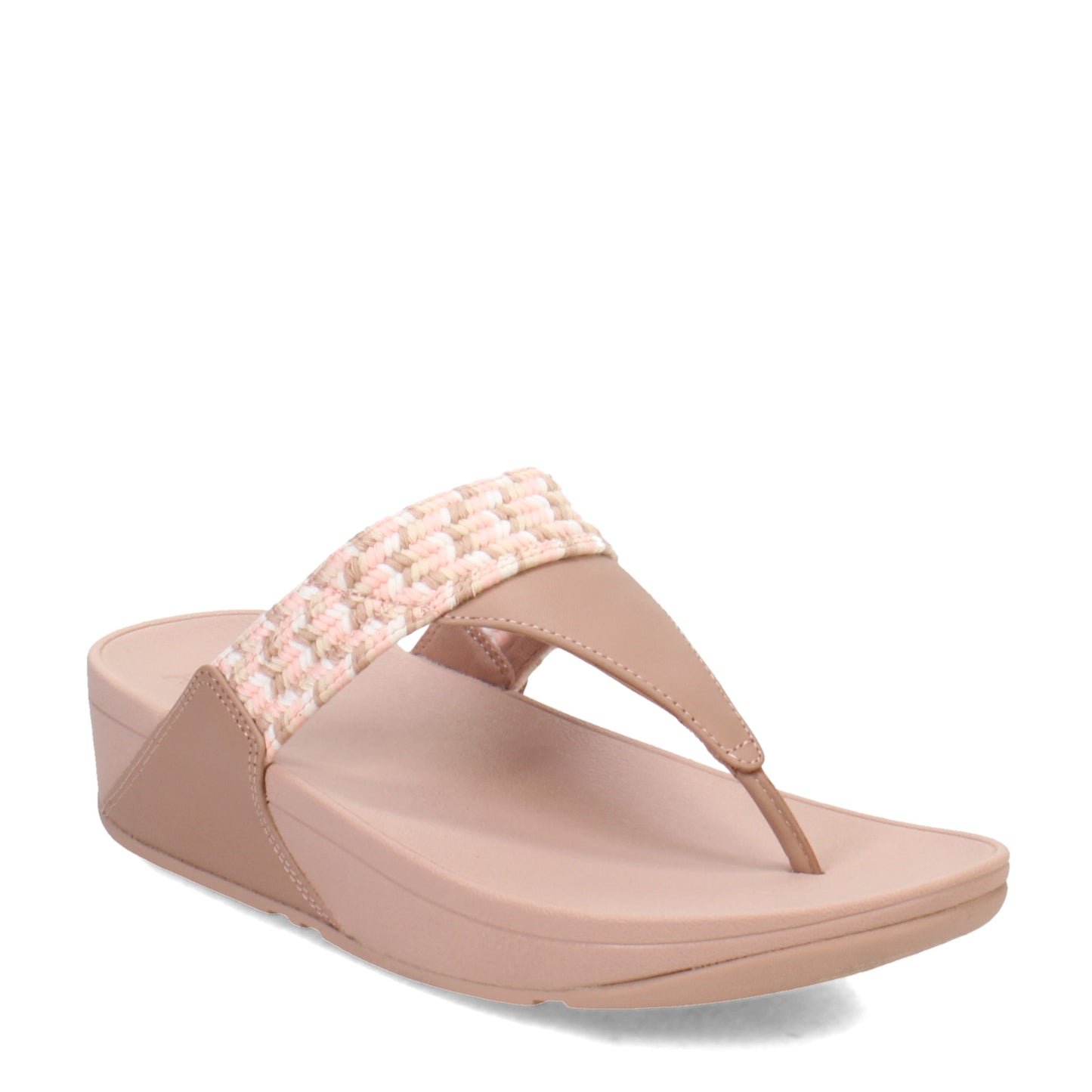 Peltz Shoes Women's FitFlop Lulu Art Webbing Thong Sandal Beige GY2-572