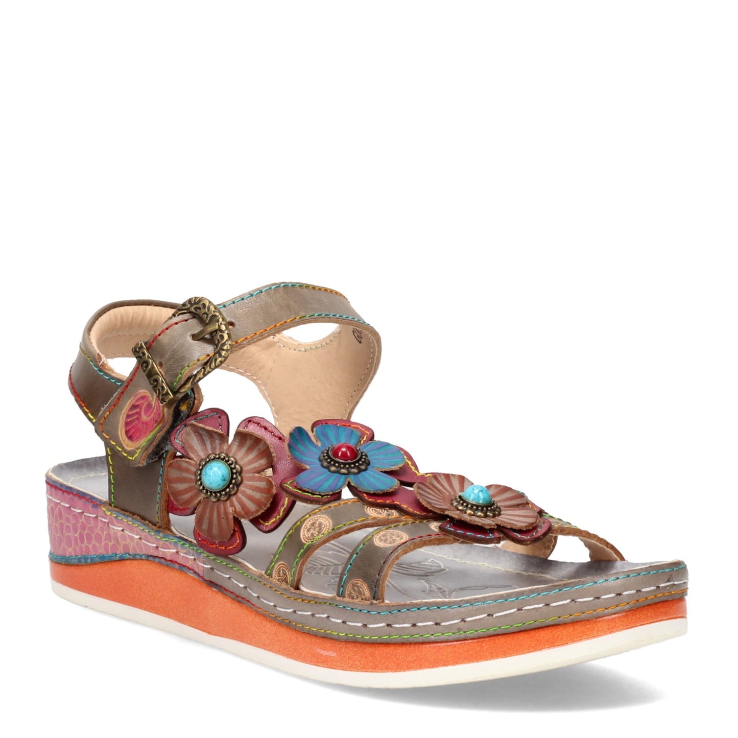 Peltz Shoes Women's L'Artiste by Spring Step Goodie Sandal Gray GOODIE-GRY
