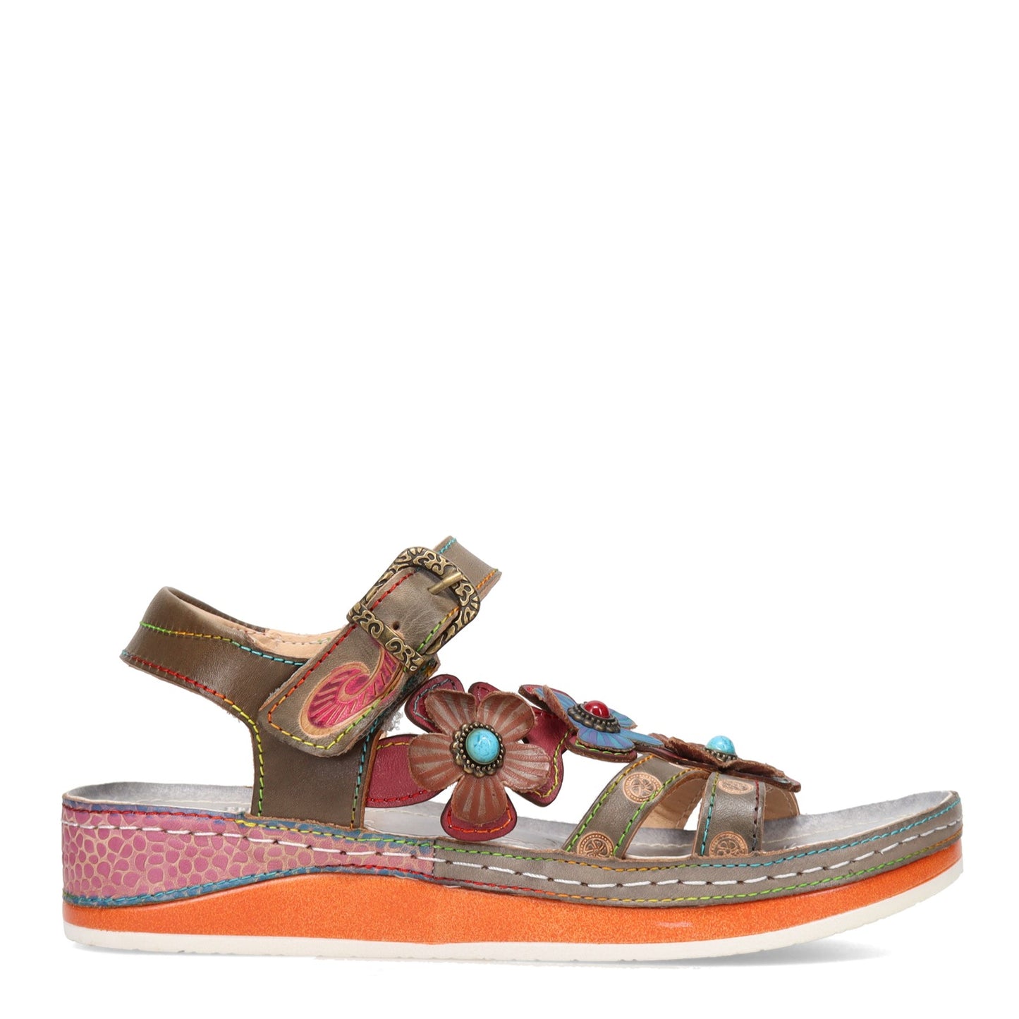 Peltz Shoes Women's L'Artiste by Spring Step Goodie Sandal Gray GOODIE-GRY