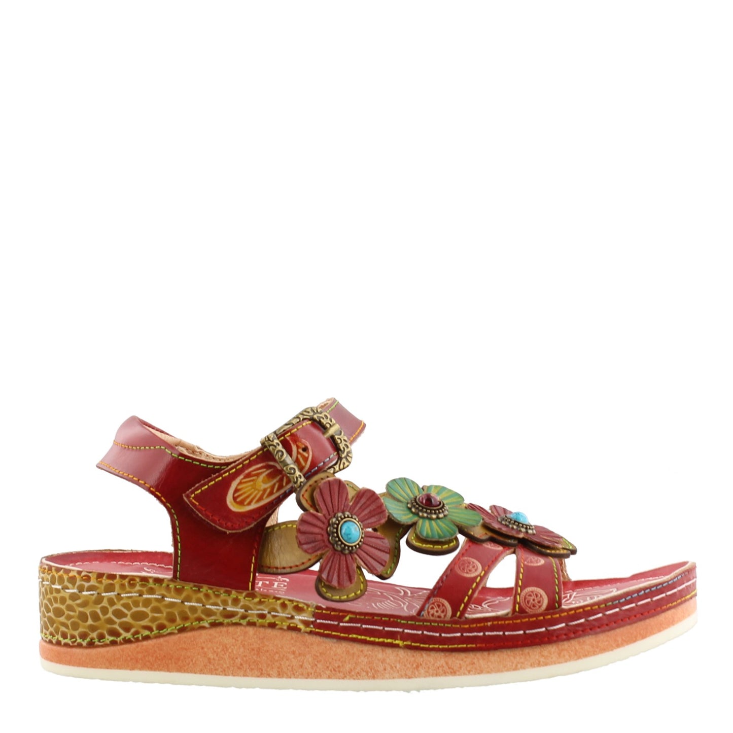 Peltz Shoes Women's L'Artiste by Spring Step Goodie Sandal Red GOODIE-RD