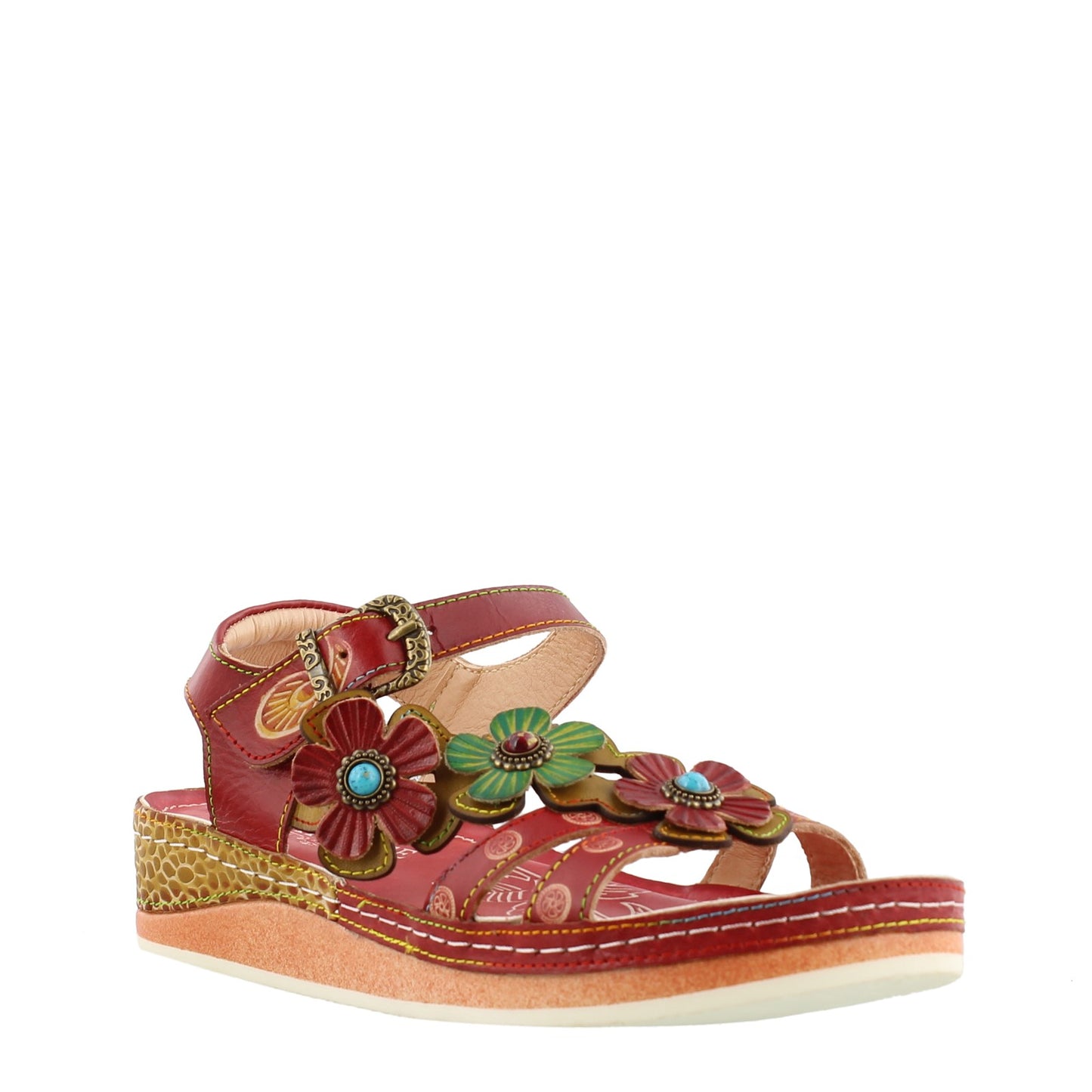 Peltz Shoes Women's L'Artiste by Spring Step Goodie Sandal Red GOODIE-RD