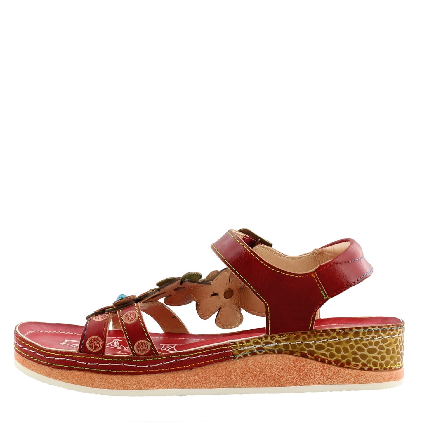 Peltz Shoes Women's L'Artiste by Spring Step Goodie Sandal Red GOODIE-RD