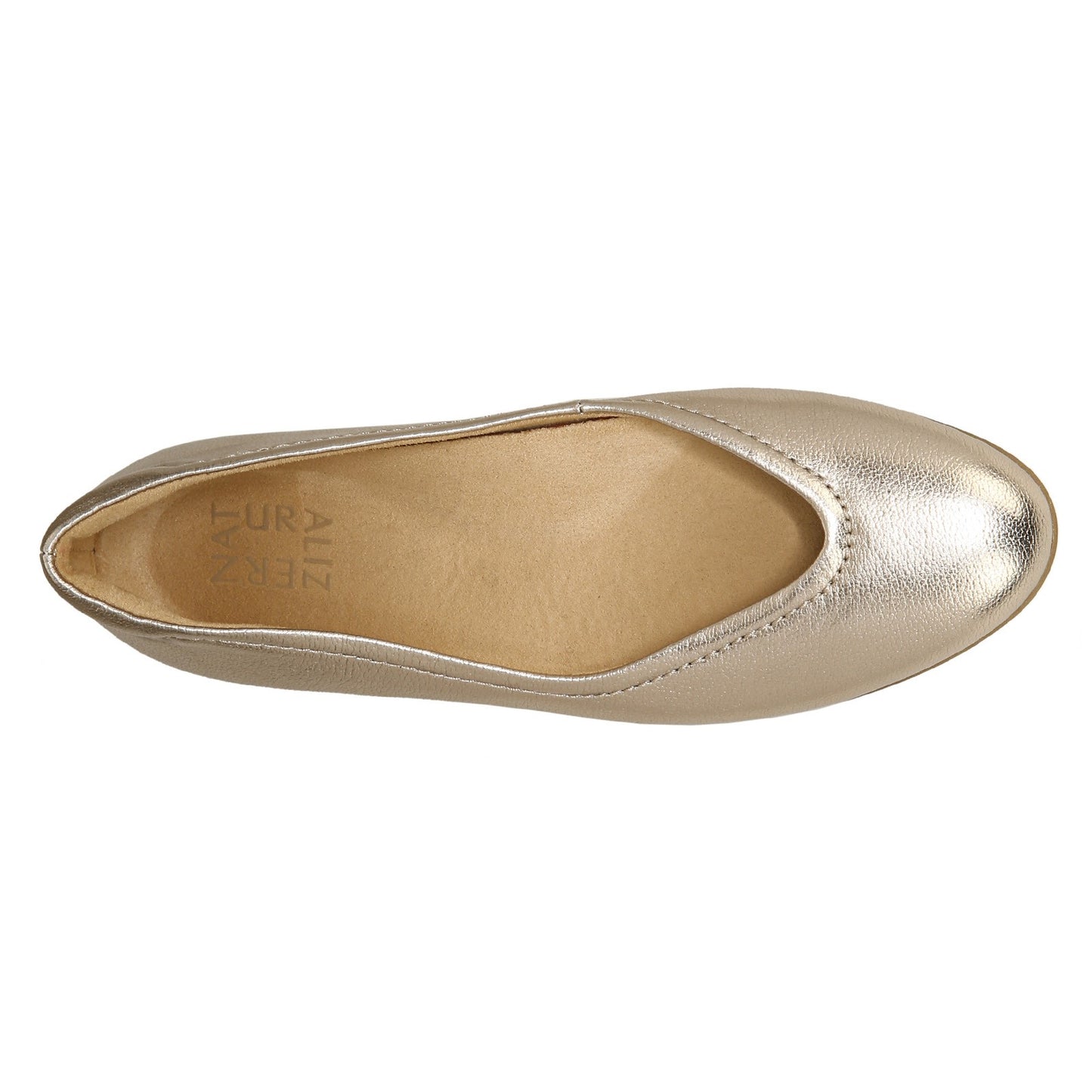 Peltz Shoes Women's Naturalizer Vivienne Flat WARM SILVER H1931S0254
