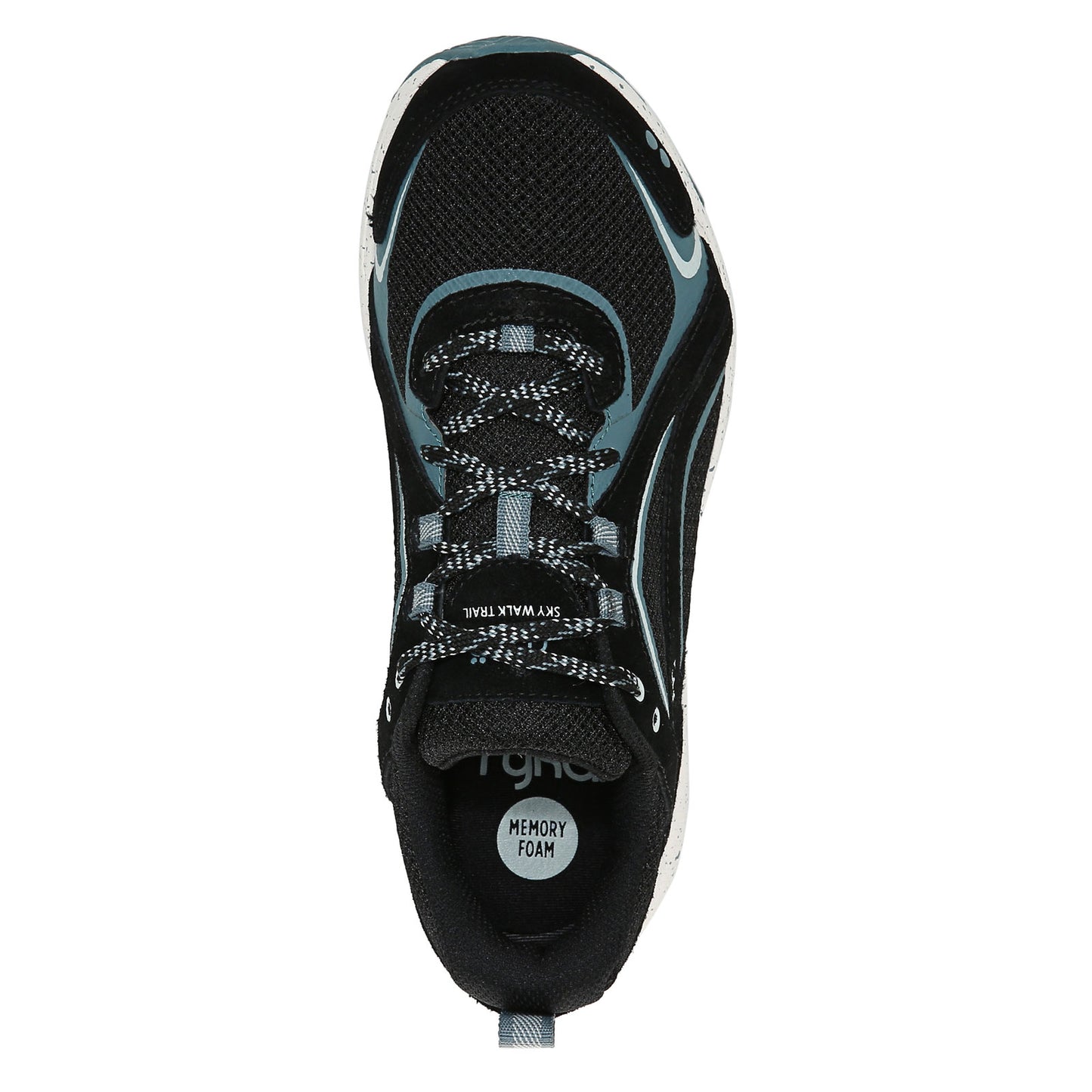 Peltz Shoes Women's Ryka Sky Walk Trail Sneaker BLACK / BLUE H3275L1007