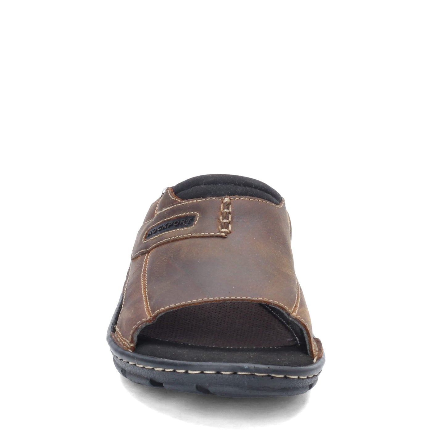 Peltz Shoes Men's Rockport Darwyn 2 Slide BROWN H80304