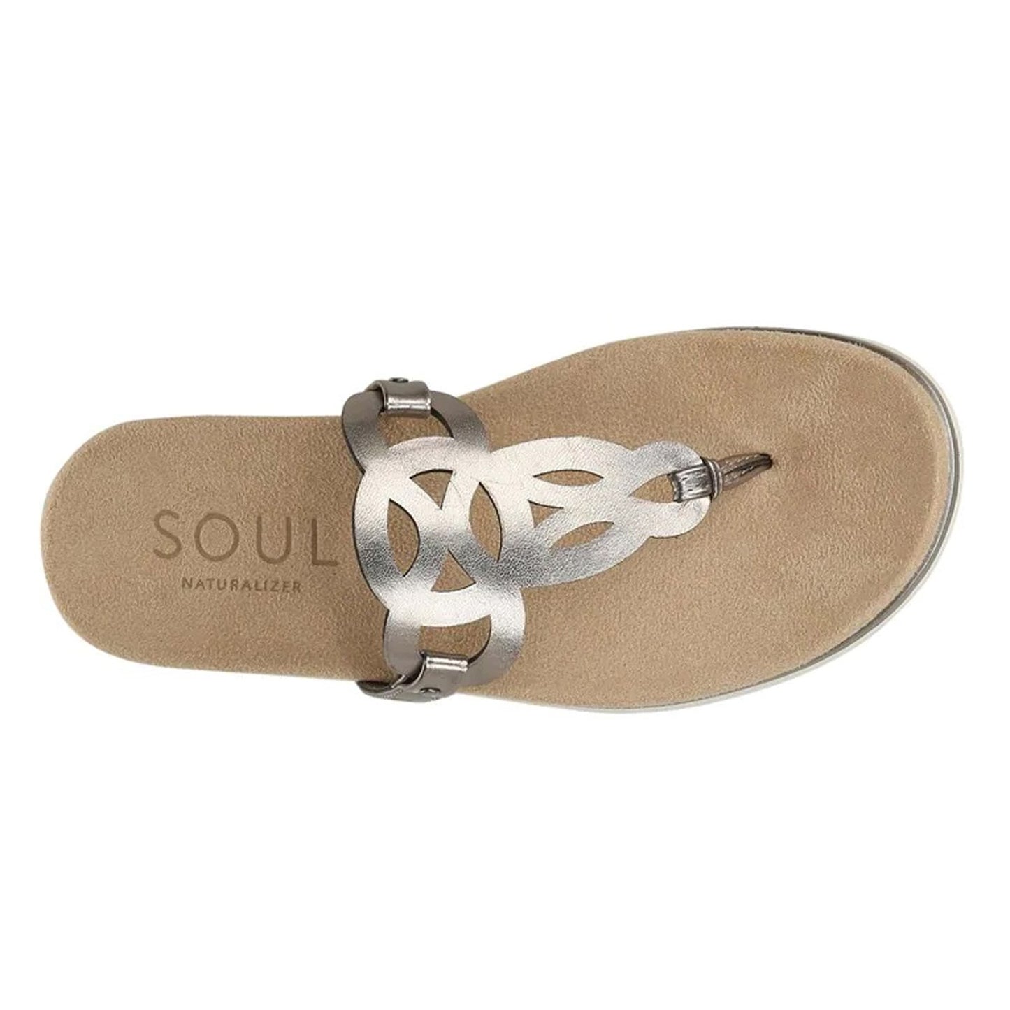 Peltz Shoes Women's Soul Naturalizer Janice Sandal PEWTER H9775S1020