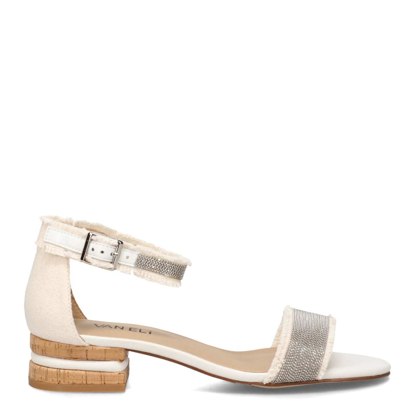 Peltz Shoes Women's Vaneli Helee Sandal WHITE HELEE-WHITE CAN
