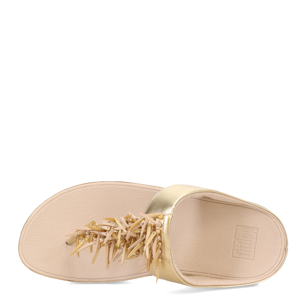 Women's FitFlop, Rumba Beaded Metallic Toe-Post Sandal