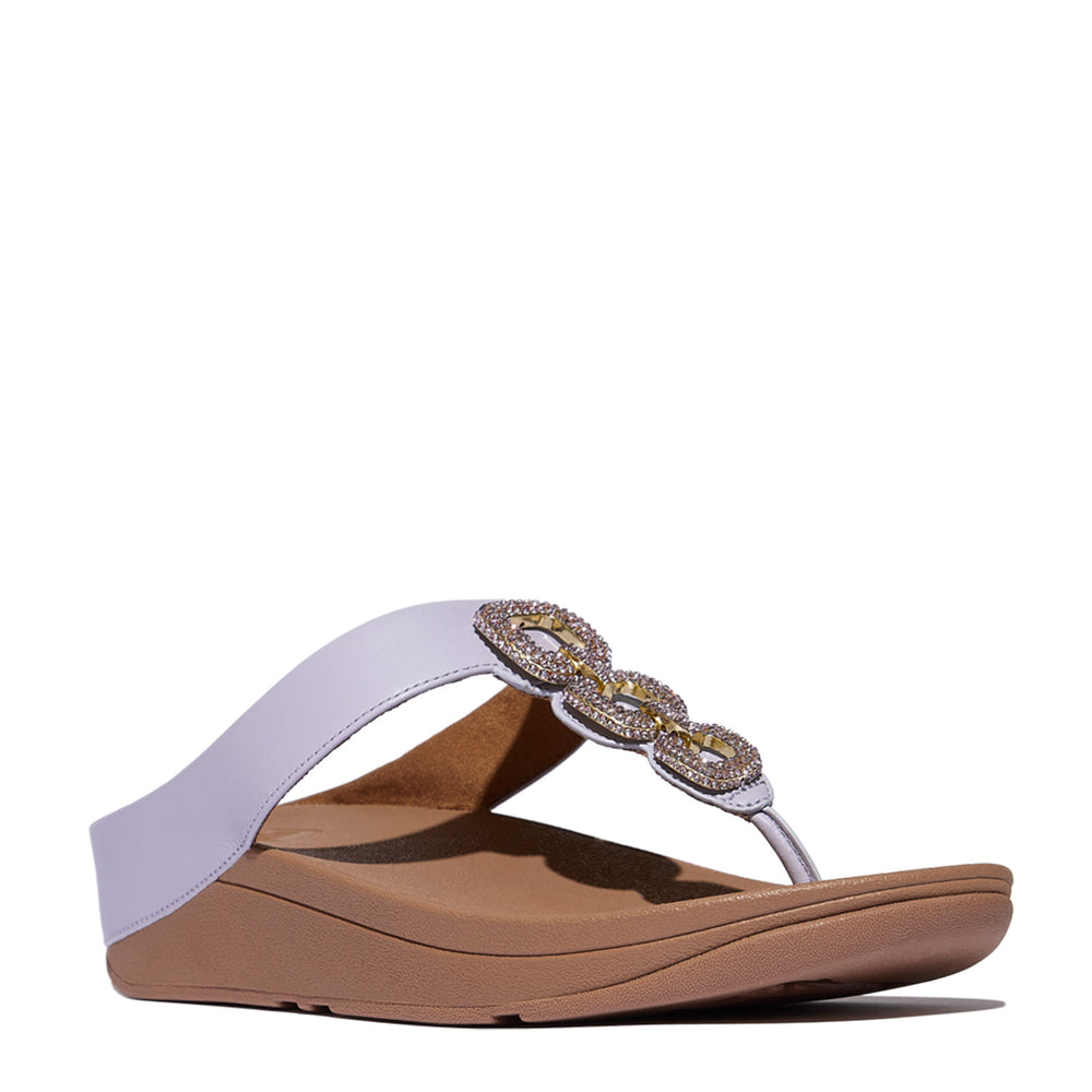 Women's FitFlop, Fino Crystal Chain Toe-Post Sandal — Peltz Shoes