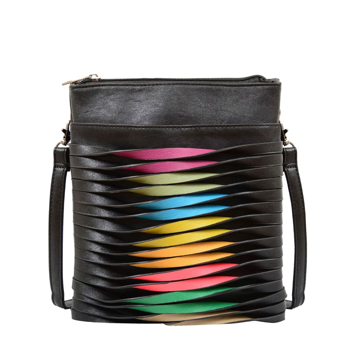 Peltz Shoes Mellow World Handbags Bowie Crossbody Purse Black HB15213-BLACK