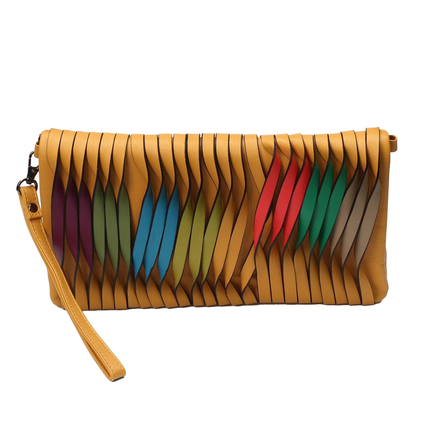 Peltz Shoes Women's Mellow World Handbags Rainbow Wristlet Mustard HB2840-MUSTARD