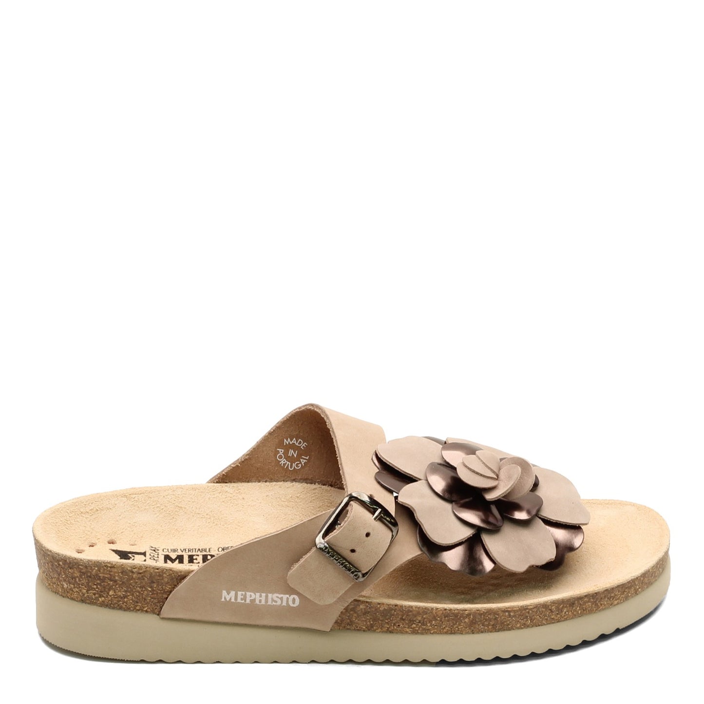 Peltz Shoes Women's Mephisto Helen Flower Sandal TAUPE HELEN FLOW 6018