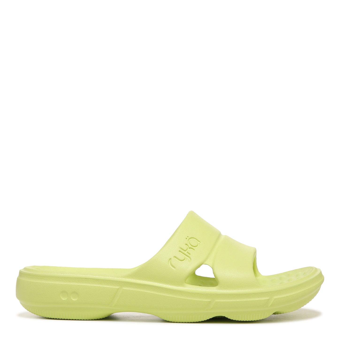 Peltz Shoes Women's Ryka Restore Slide Recovery Sandal GREEN I0464M1300